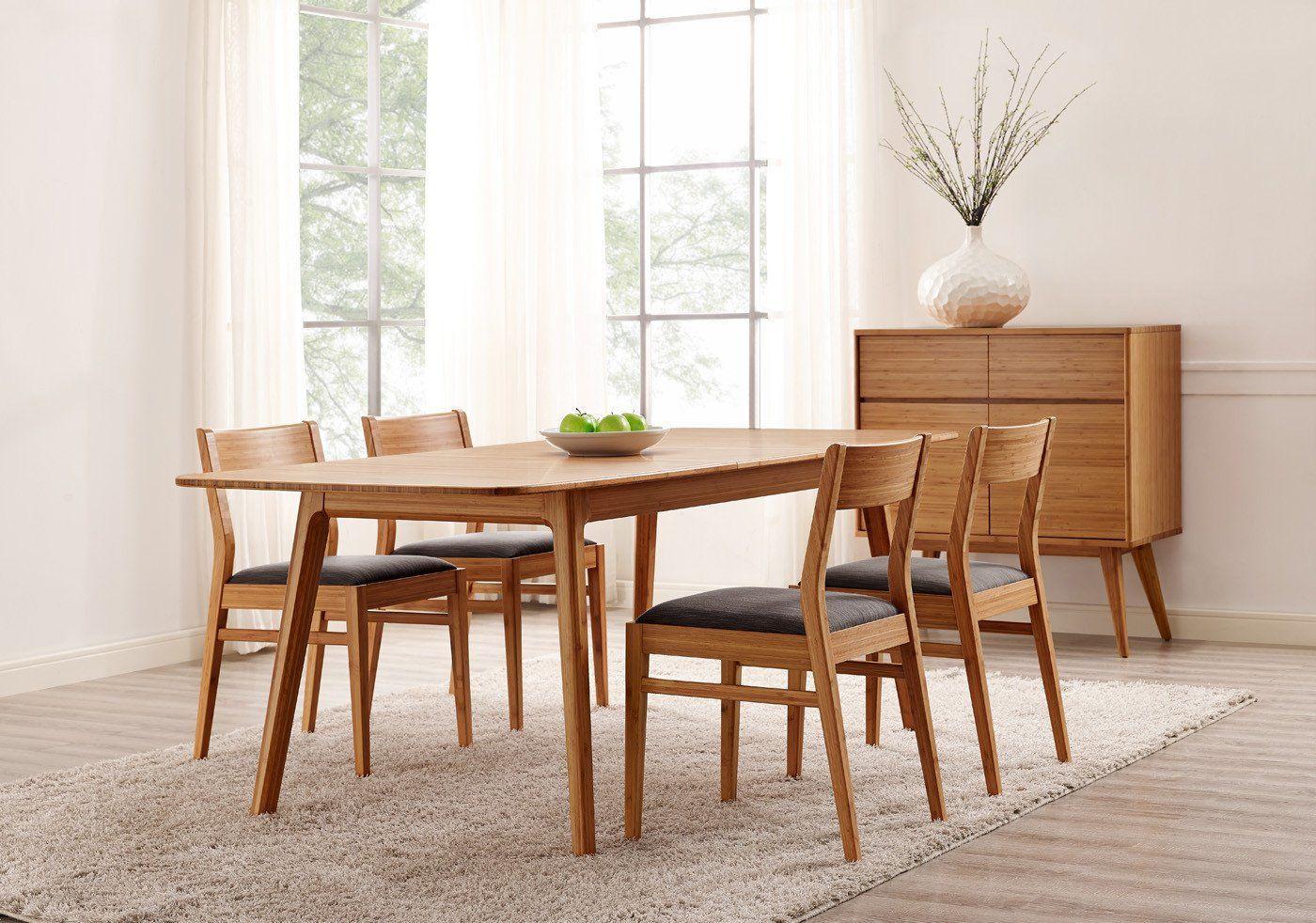 

    
Bamboo Dining Table Set 6P w/Sideboard Caramelized Modern Laurel by Greenington
