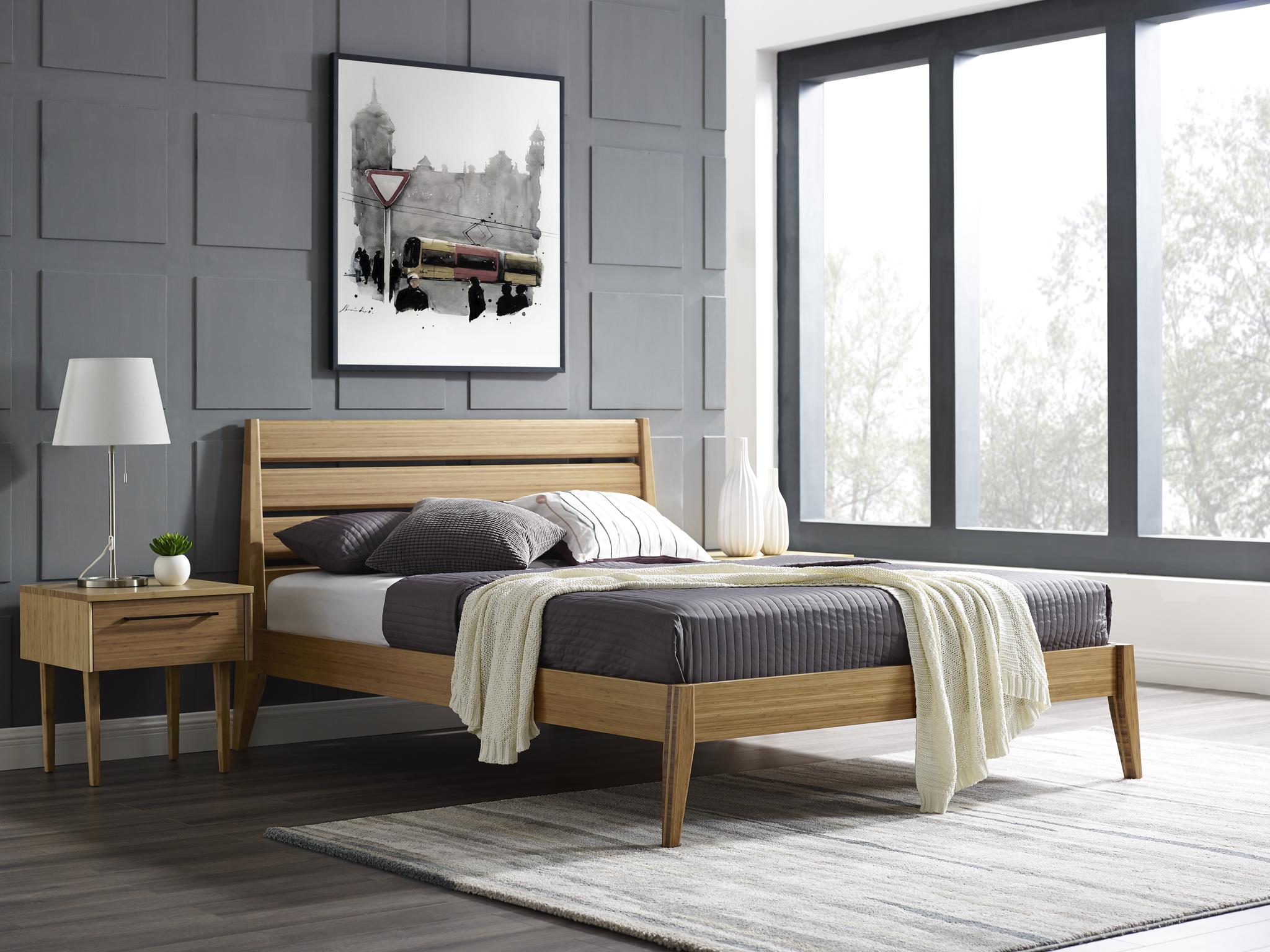 Modern Platform Bedroom Set Sienna G0090CA-Set-3 in Caramelized, Brown 