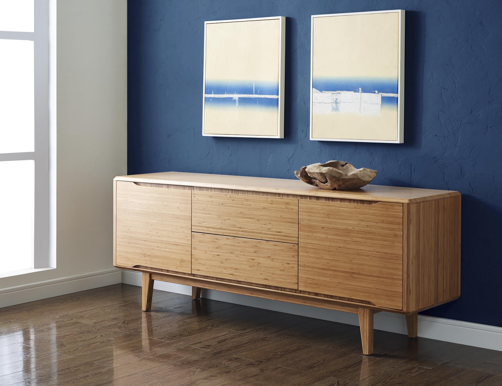 

    
Caramelized Bamboo Sideboard Media Cabinet Modern Currant by Greenington
