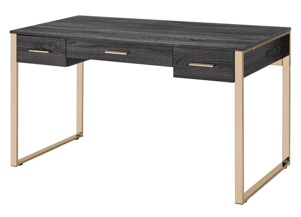 

    
Modern Champagne Gold & Black Writing Desk by Acme 92715 Perle
