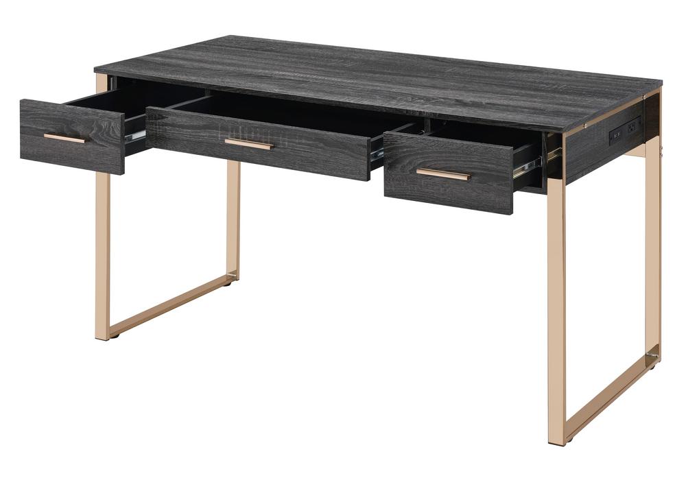 

    
Acme Furniture Perle Writing Desk Gold/Black 92715
