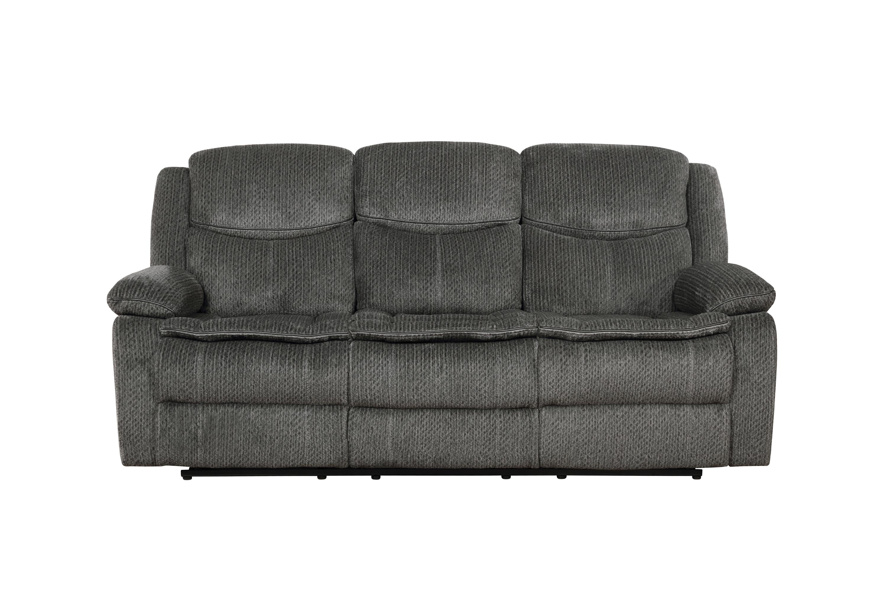 Modern Motion Sofa Set 610254-S2 Jennings 610254-S2 in Charcoal Chenille