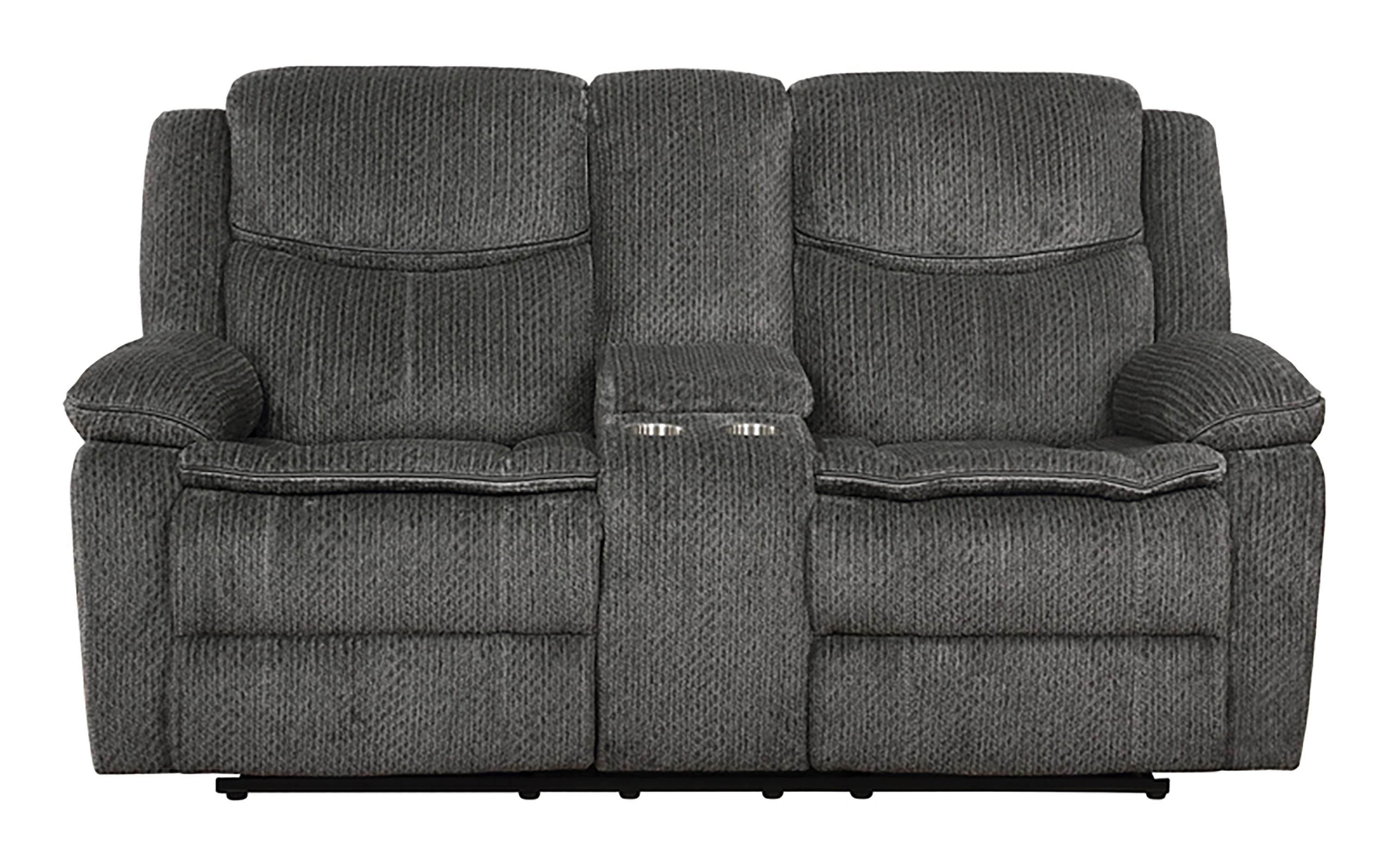 

    
610254-S2 Modern Charcoal Chenille Motion Sofa Set 2pcs Coaster 610254-S2 Jennings
