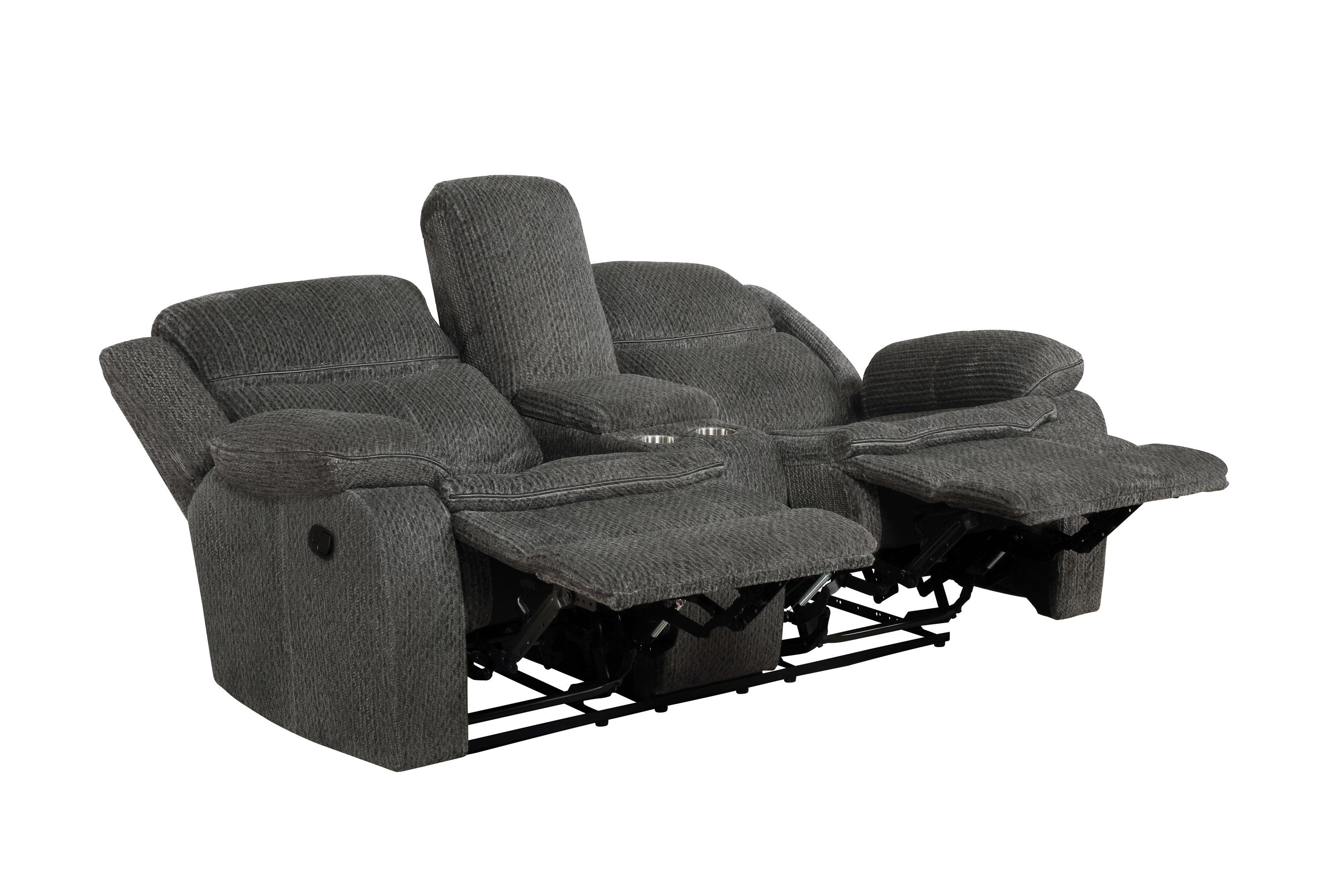 

    
 Order  Modern Charcoal Chenille Motion Sofa Set 2pcs Coaster 610254-S2 Jennings
