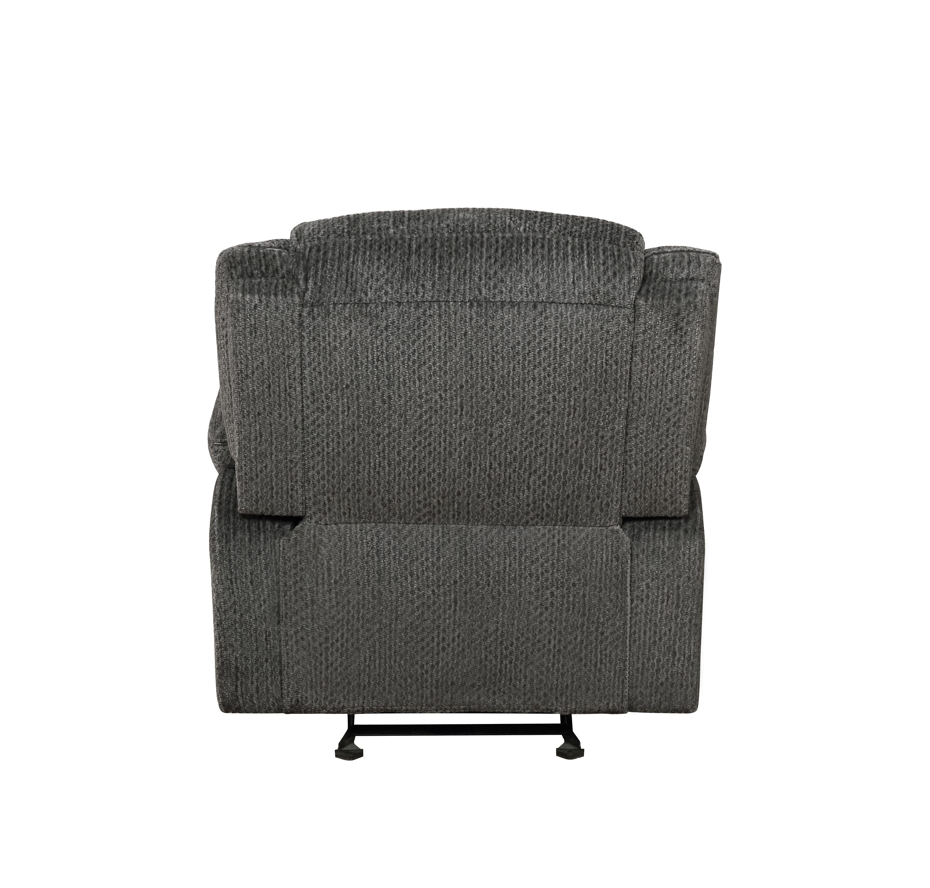 

    
 Order  Modern Charcoal Chenille Motion Sofa Set 3pcs Coaster 610254-S3 Jennings
