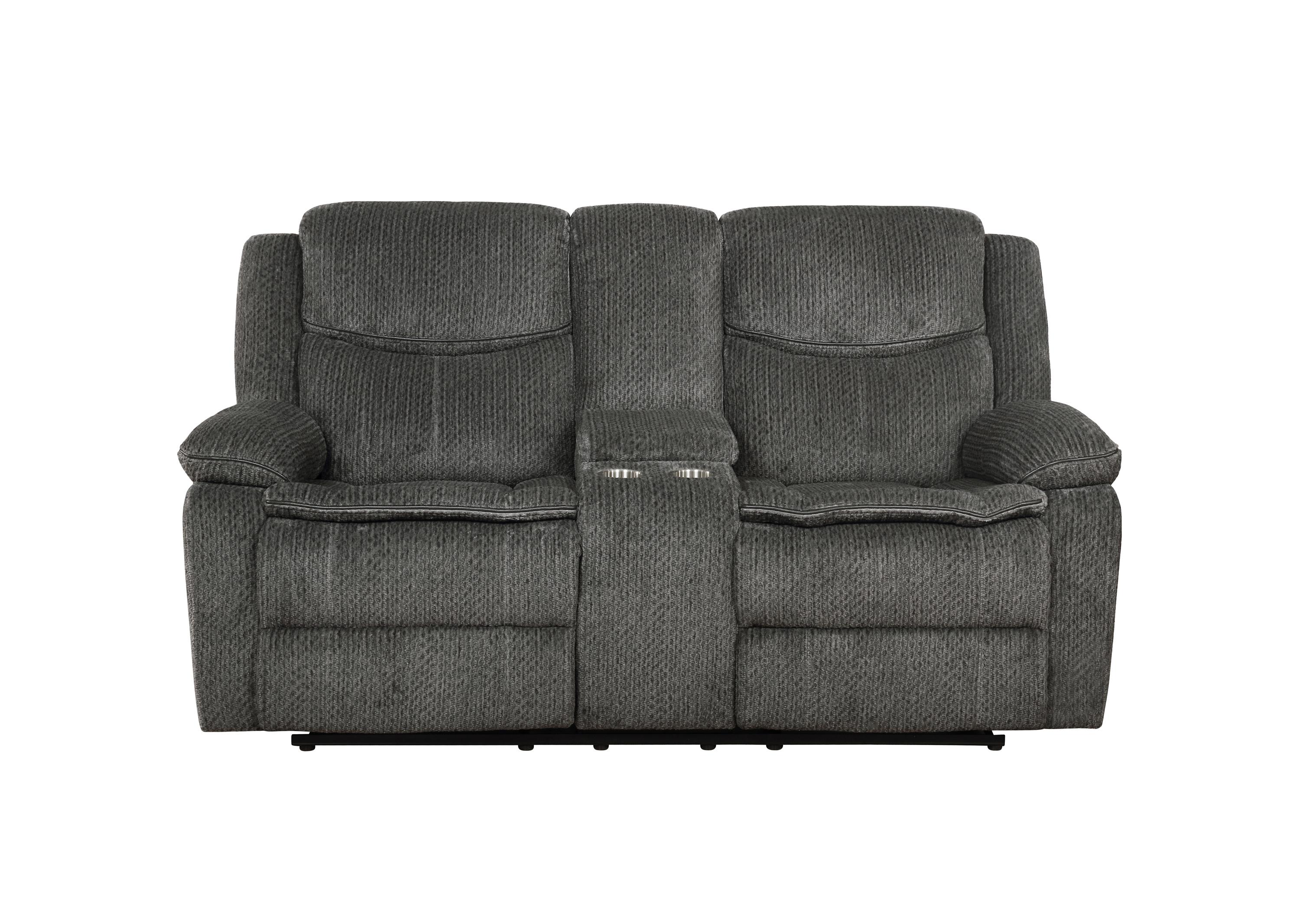 

    
 Shop  Modern Charcoal Chenille Power Sofa Set 2pcs Coaster 610254P-S2 Jennings
