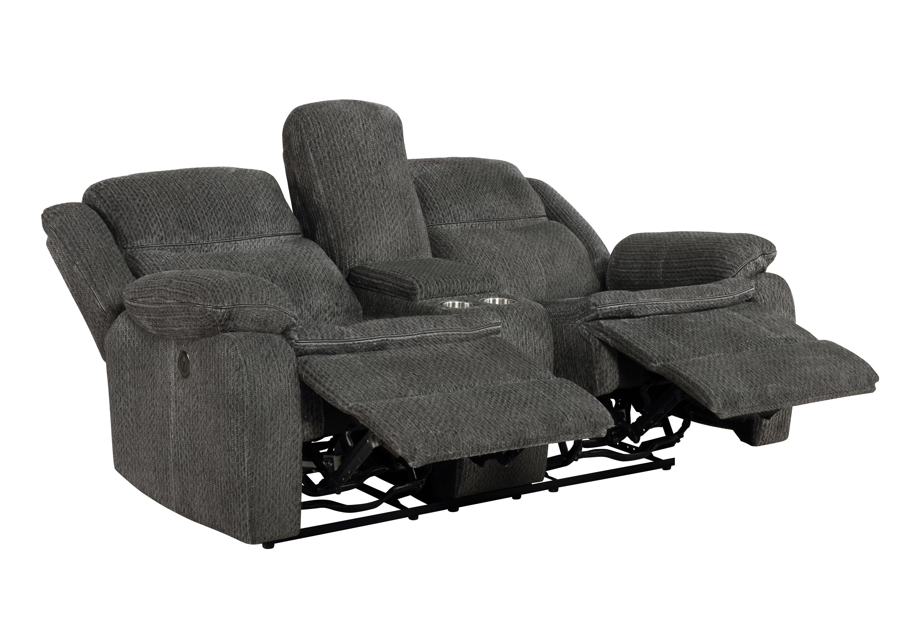

    
Modern Charcoal Chenille Power Sofa Set 2pcs Coaster 610254P-S2 Jennings
