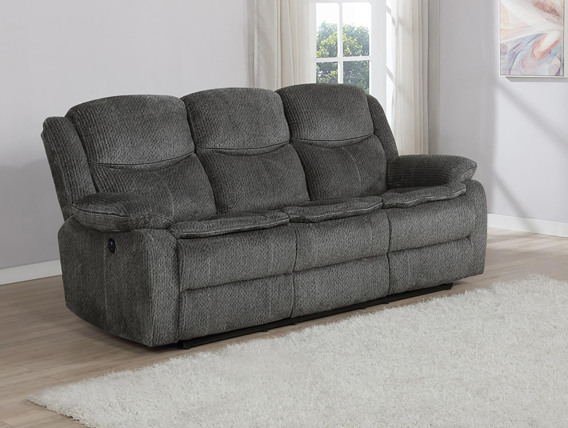 

                    
Buy Modern Charcoal Chenille Power Sofa Set 3pcs Coaster 610254P-S3 Jennings
