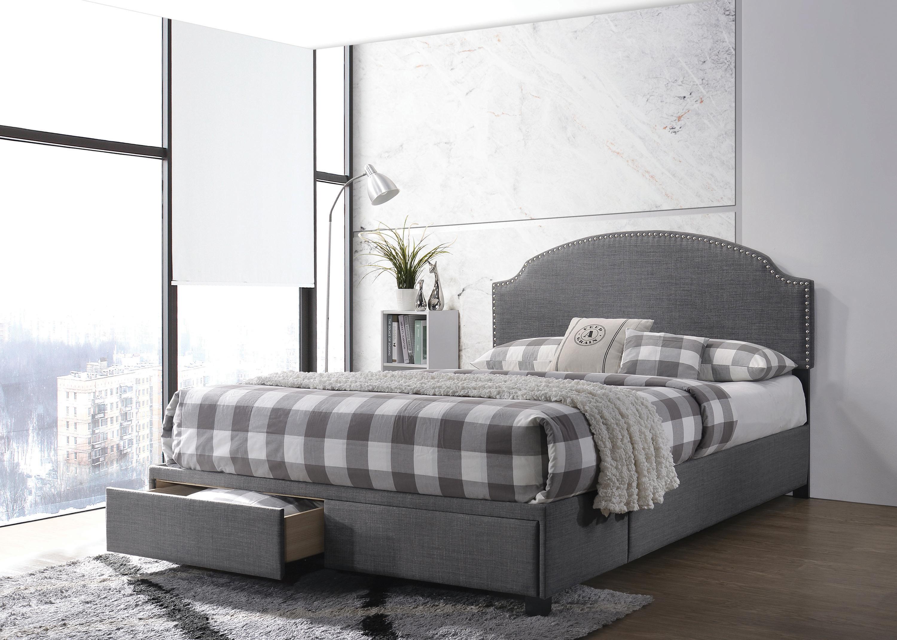 

    
Modern Charcoal Fabric & Asian Hardwood Full Bed Coaster 305895F Niland
