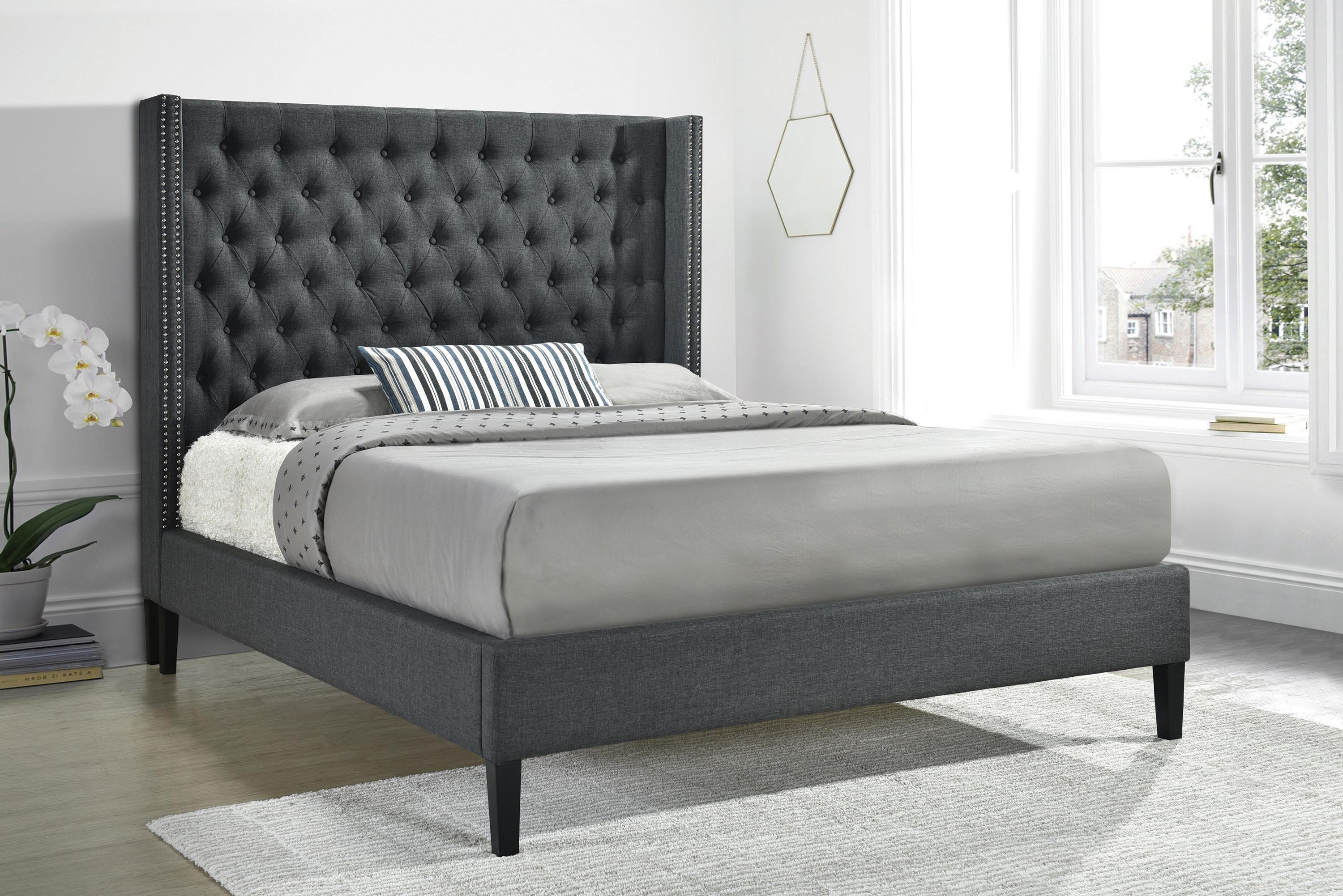 

    
Modern Charcoal Fabric & Asian Hardwood King Bed Coaster 305902KE Summerset
