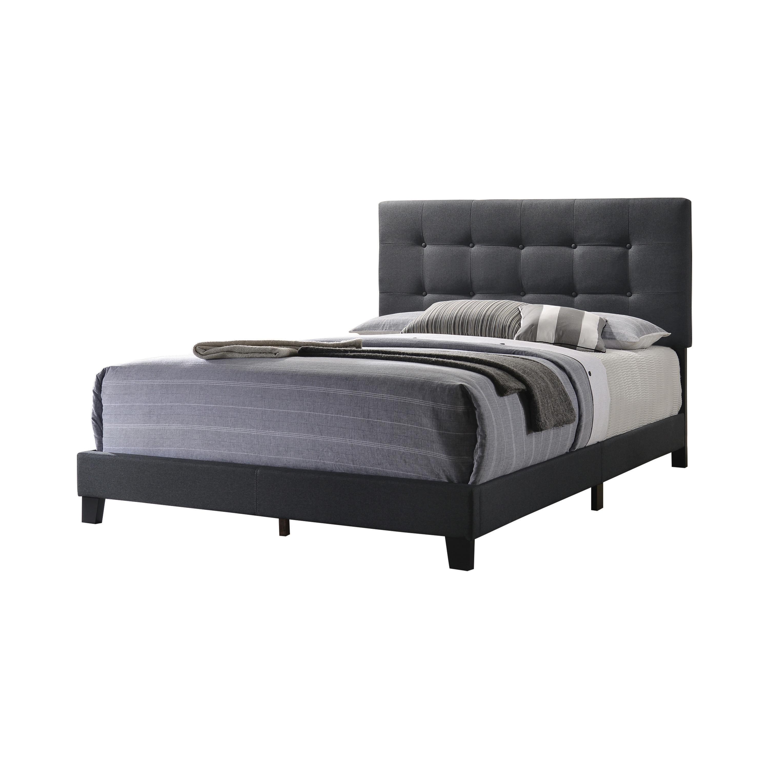 

    
Modern Charcoal Fabric Upholstery Queen Bed Coaster 305746Q Mapes
