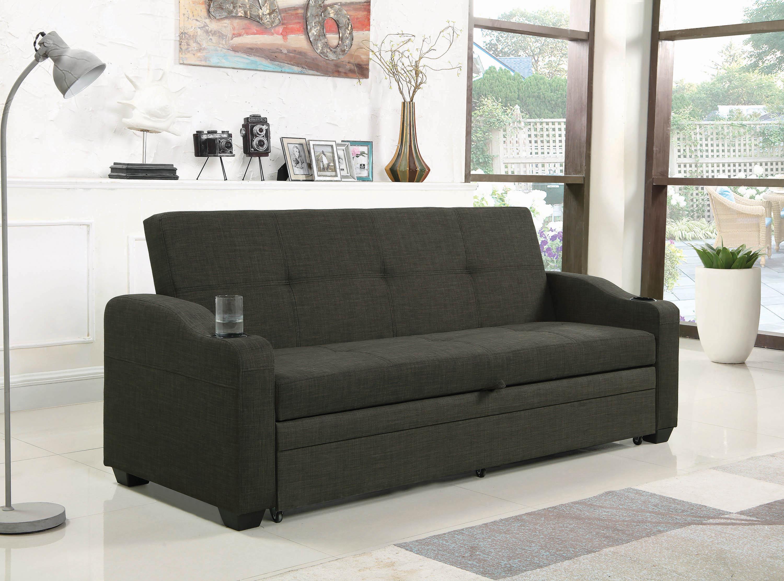 

                    
Buy Modern Charcoal Gray Textured Fabric Sofa Bed Coaster 360063 Miller
