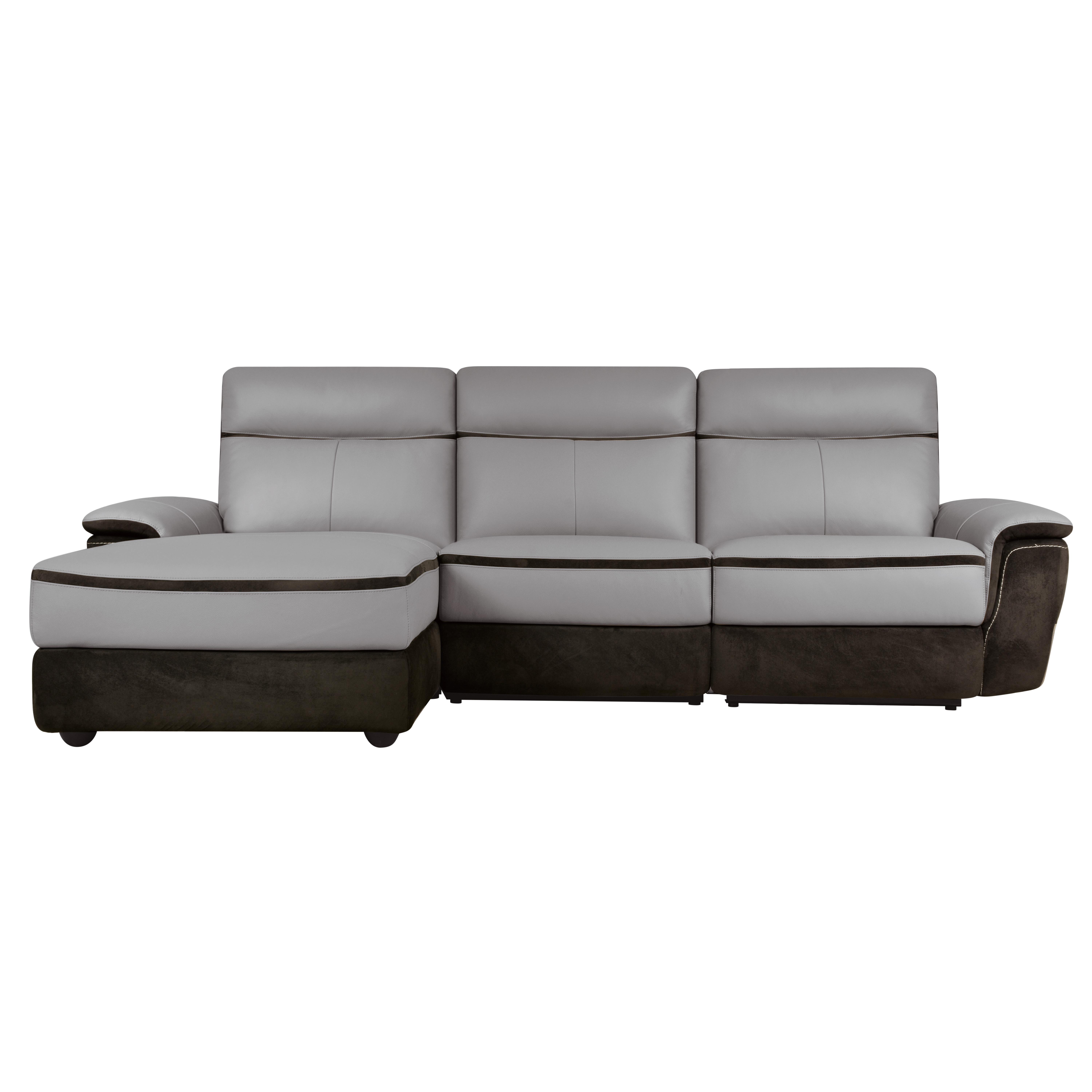 Modern Power Reclining Sectional 8318*35LRR Laertes 8318*35LRR in Charcoal Top grain leather