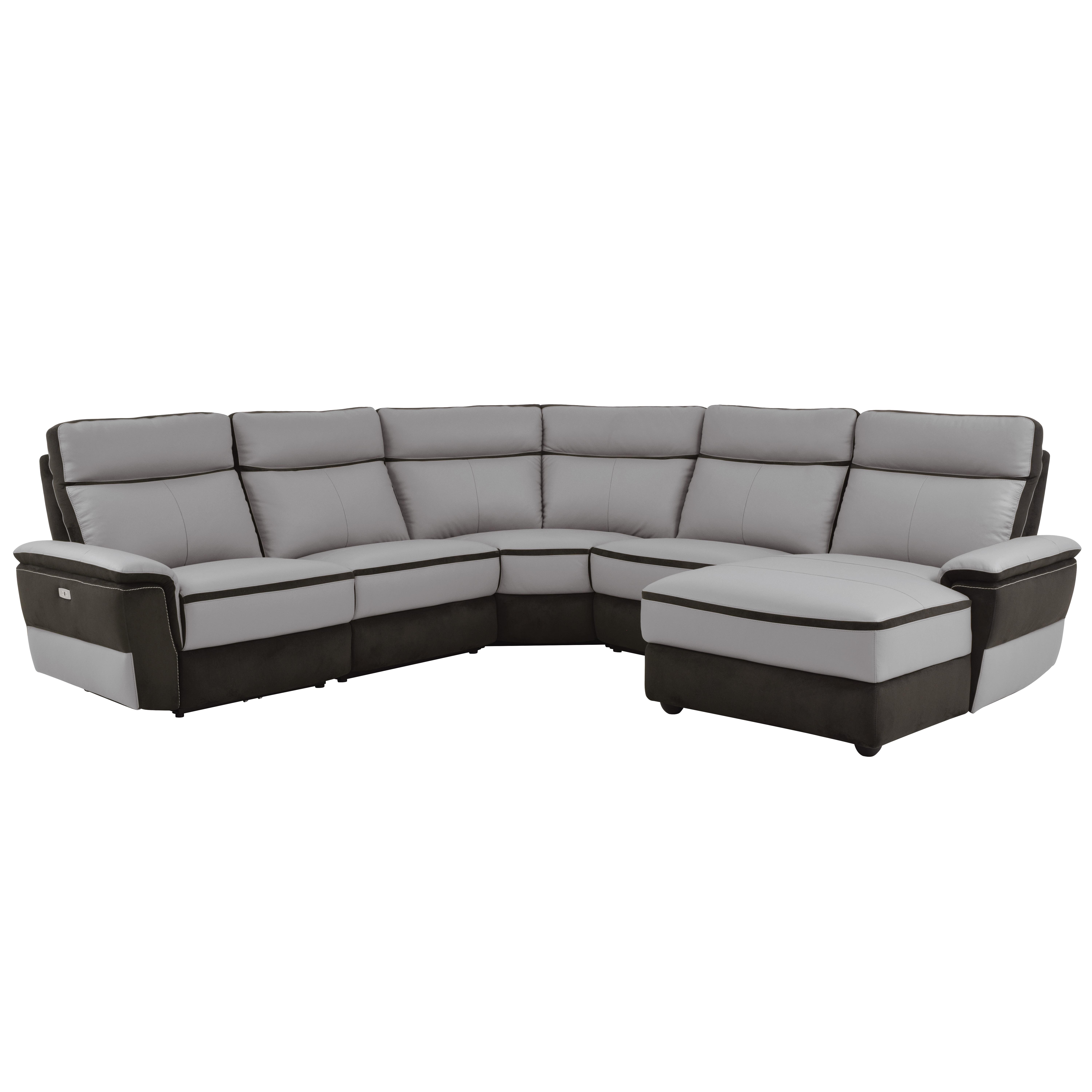 

    
Modern Charcoal Leather 5-Piece RSF Power Reclining Sectional Homelegance 8318*5B1PW Laertes
