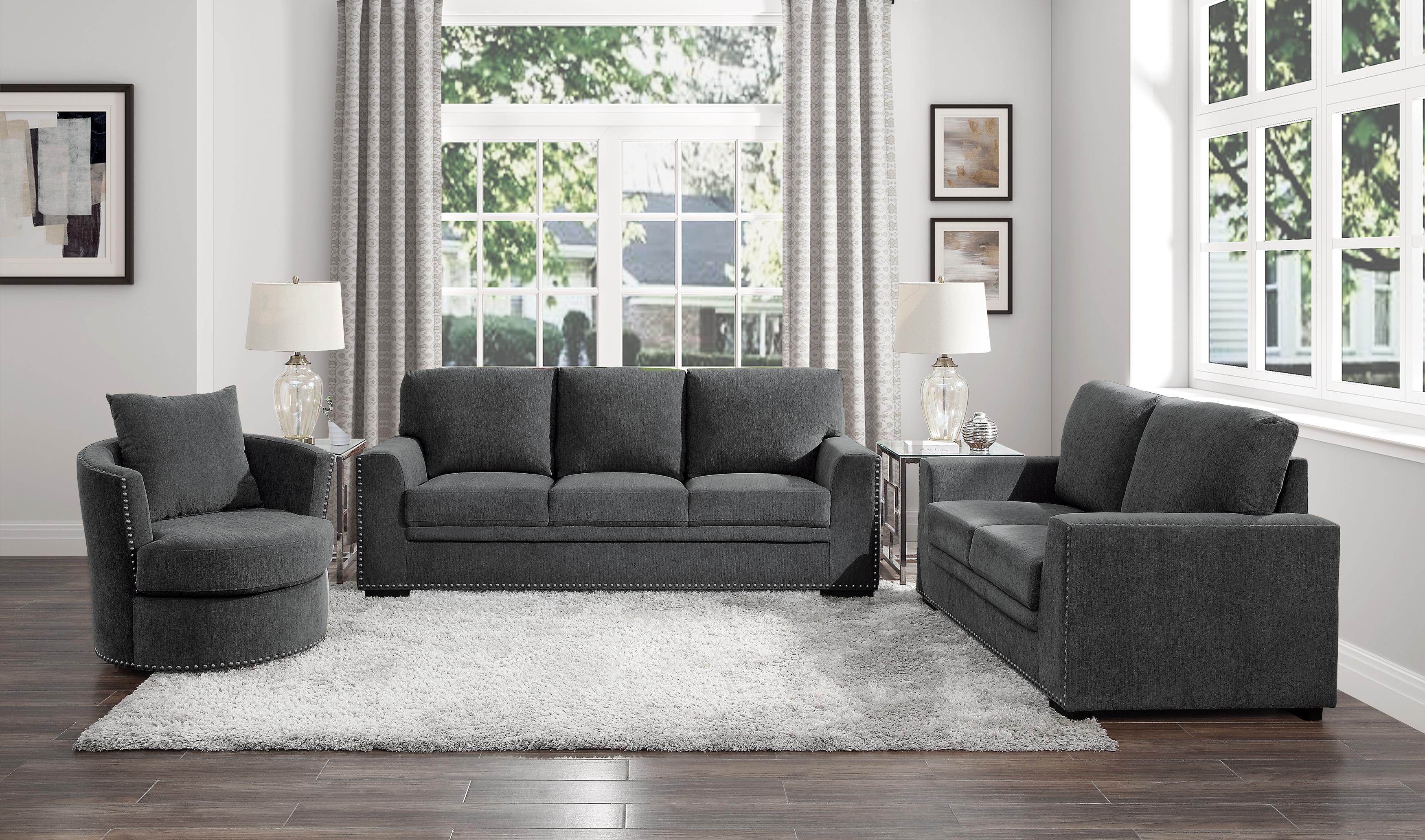 

    
Modern Charcoal Solid Wood Living Room Set 3pcs Homelegance 9468CC Morelia
