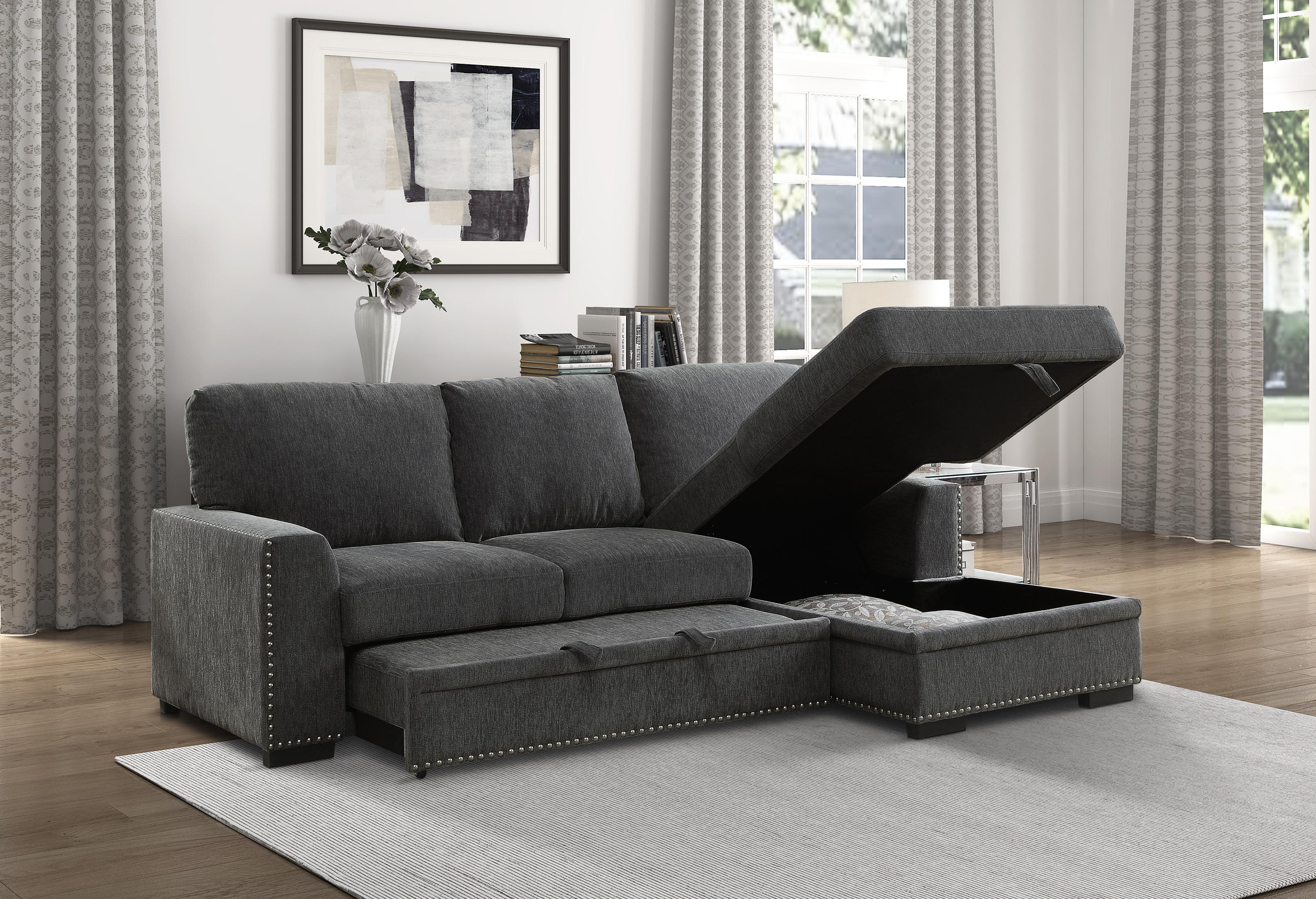 

    
 Order  Modern Charcoal Solid Wood RHC 2-Piece Sectional Homelegance 9468CC*2RC2L Morelia

