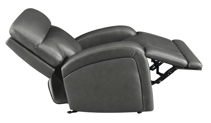 

                    
Coaster 610486P Longport Power recliner Charcoal Top grain leather Purchase 

