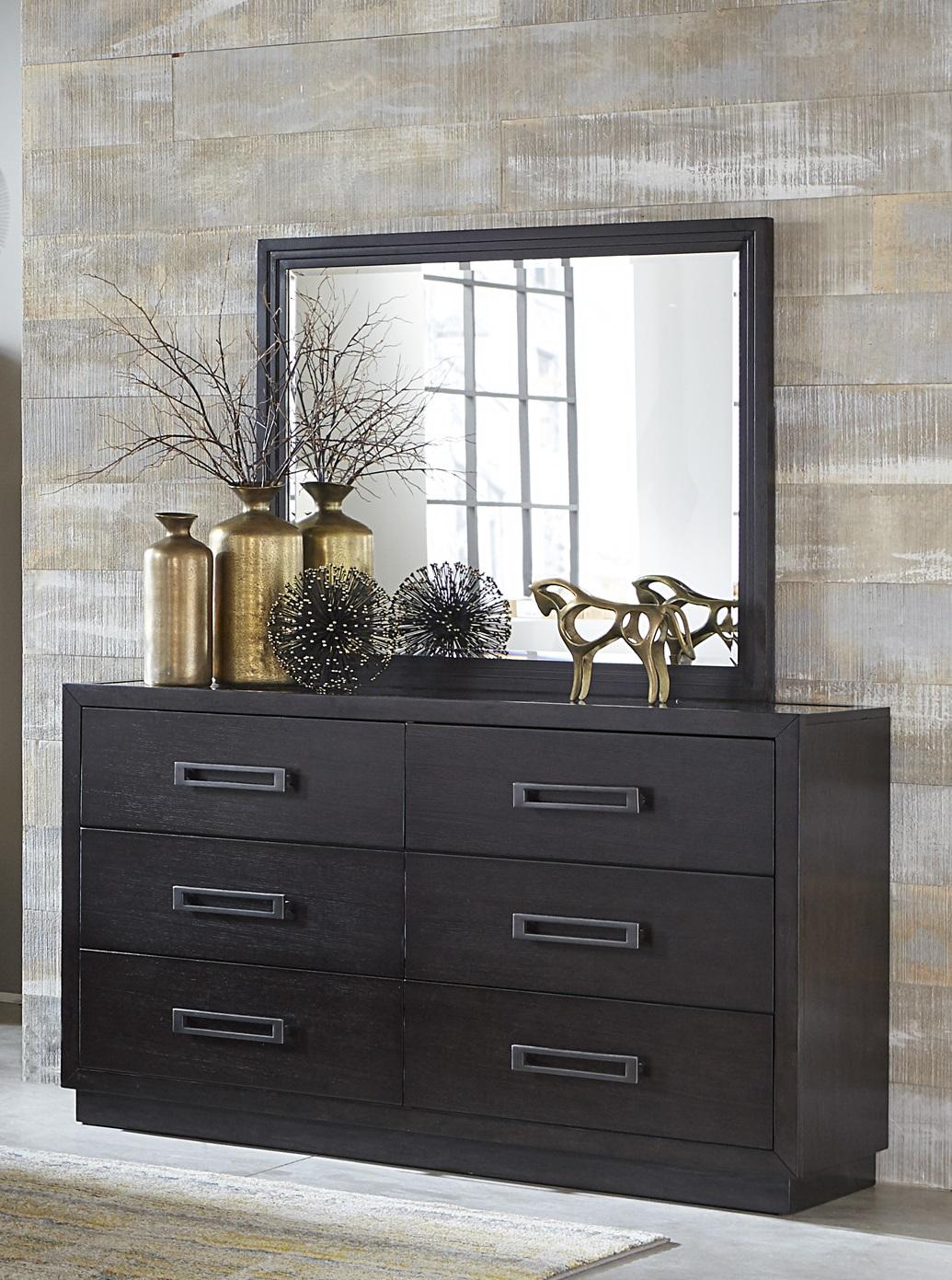 

    
Modern Charcoal Wood Dresser w/Mirror Homelegance 5424-5*6 Larchmont
