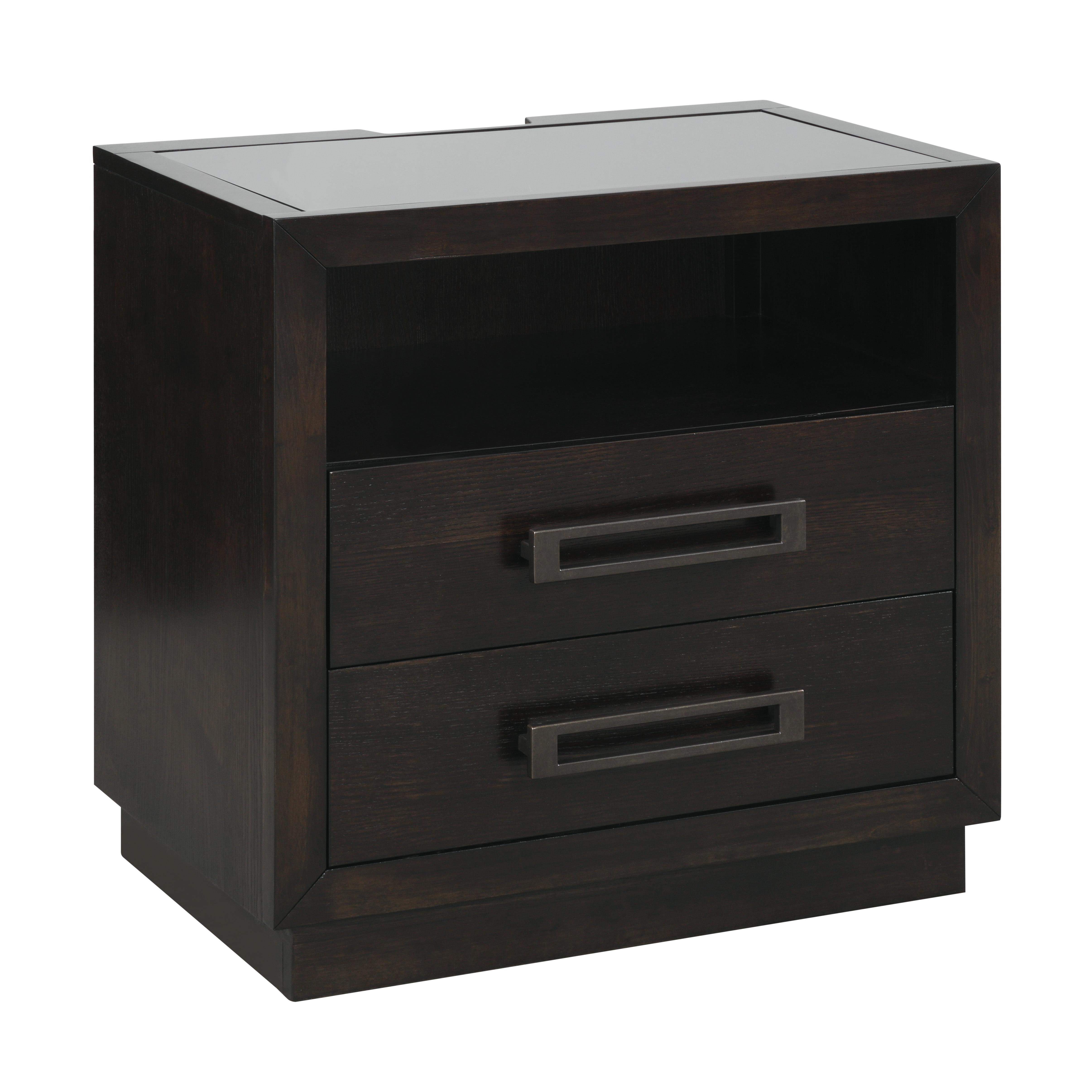 Modern Nightstand 5424-4 Larchmont 5424-4 in Charcoal 