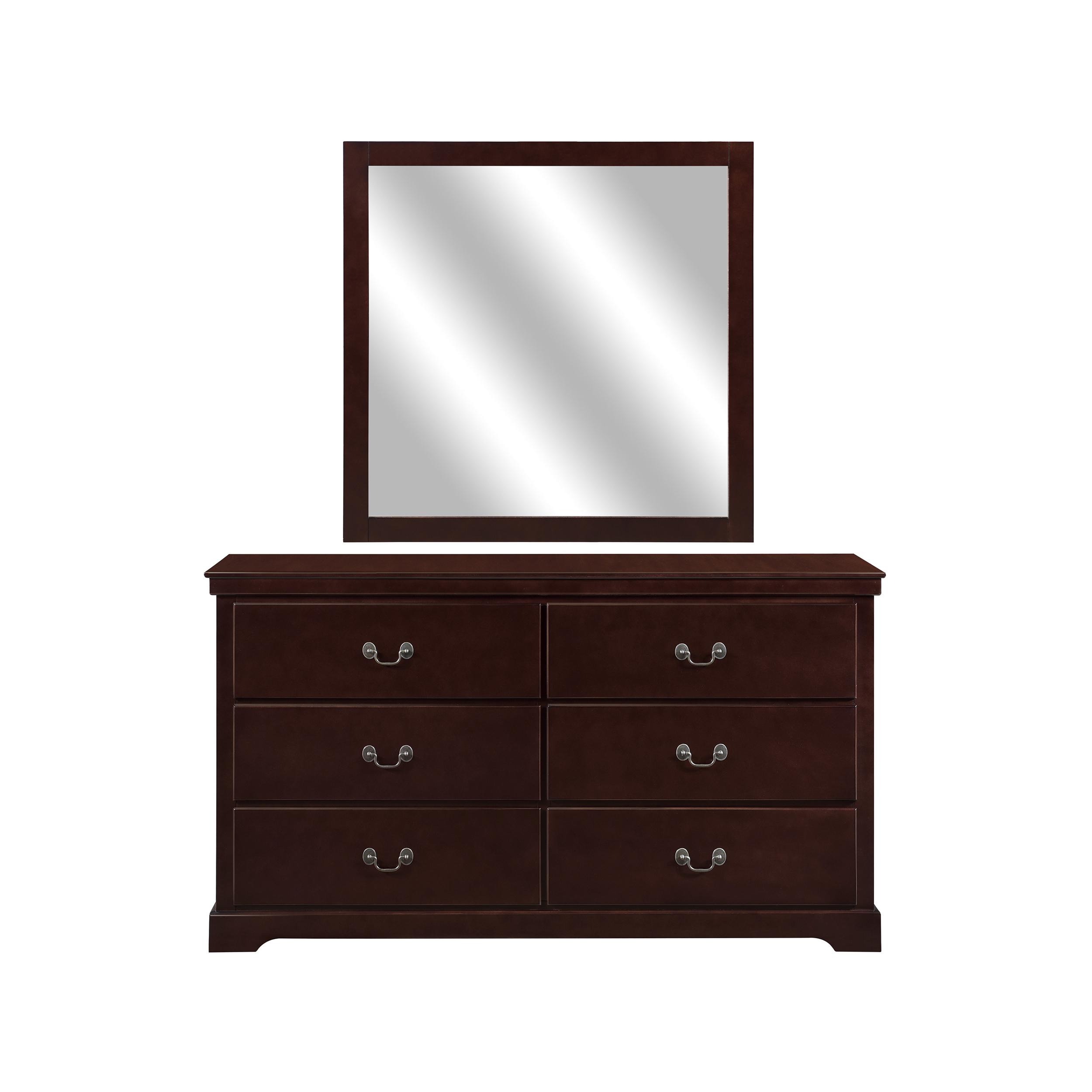 

    
Modern Cherry Wood Dresser w/Mirror Homelegance 1519CH-5*6 Seabright
