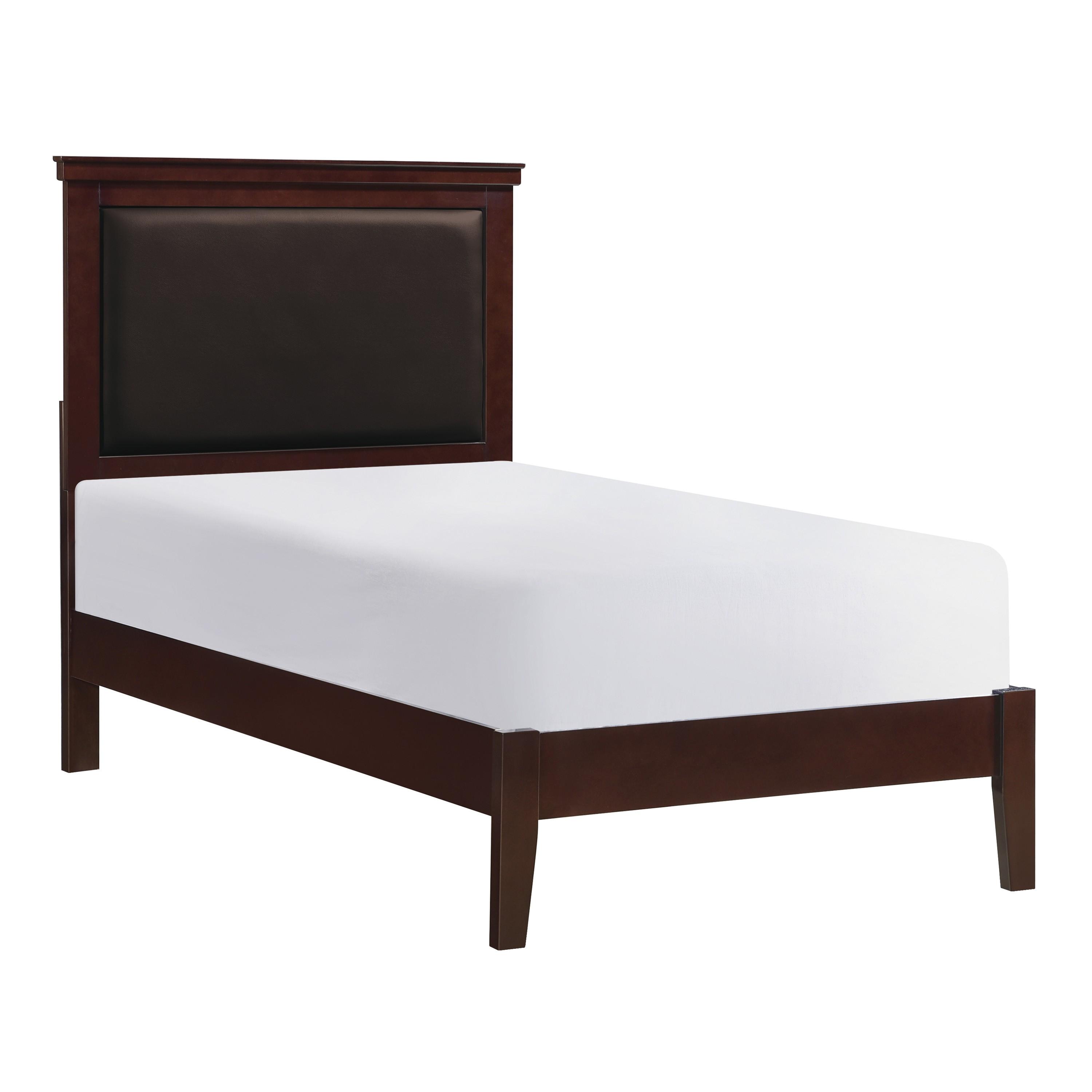 Modern Bed 1519CHT-1* Seabright 1519CHT-1* in Cherry Faux Leather