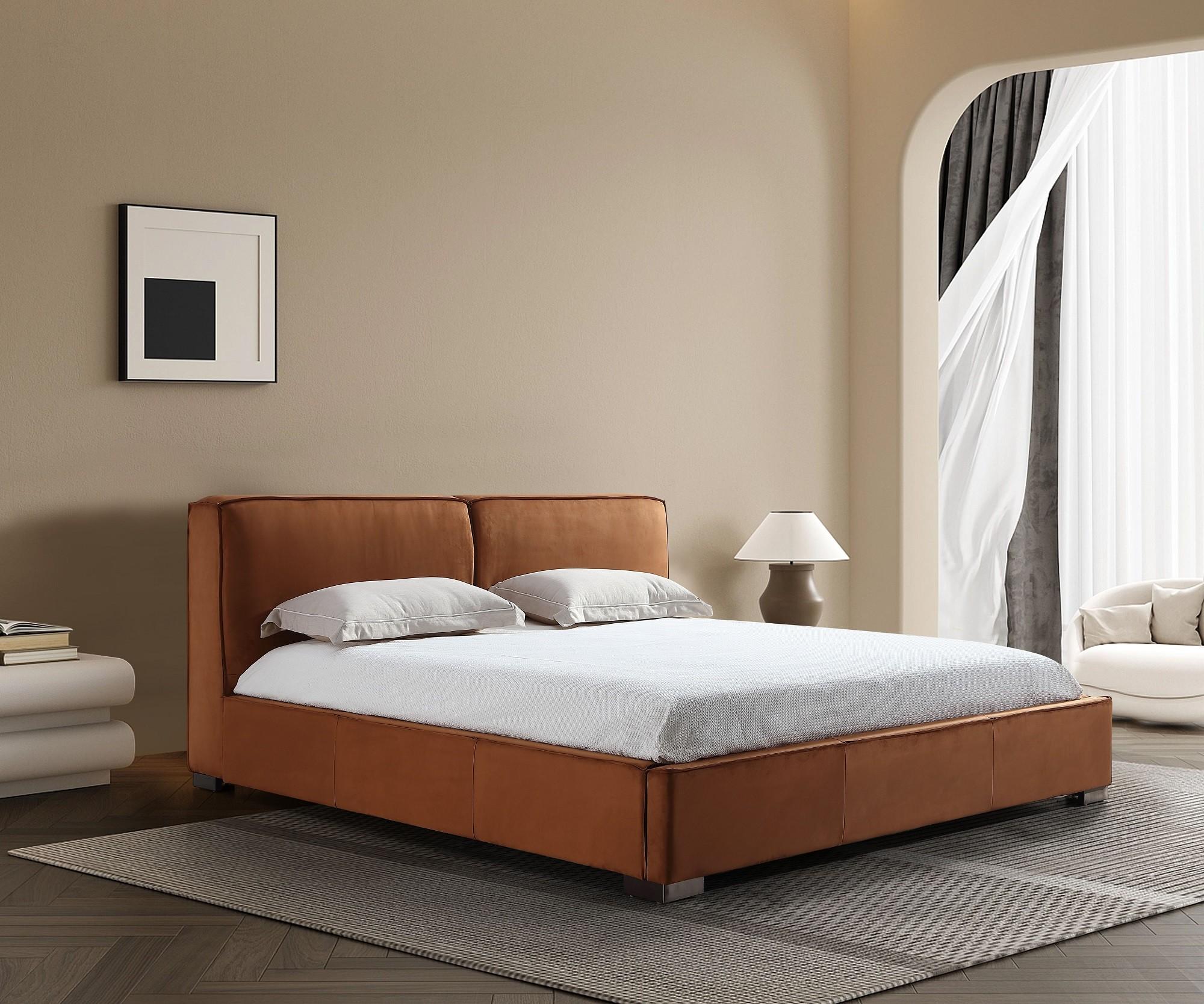 Modern Panel Bed Serene King Bed 18665-K 18665-K in Chestnut 