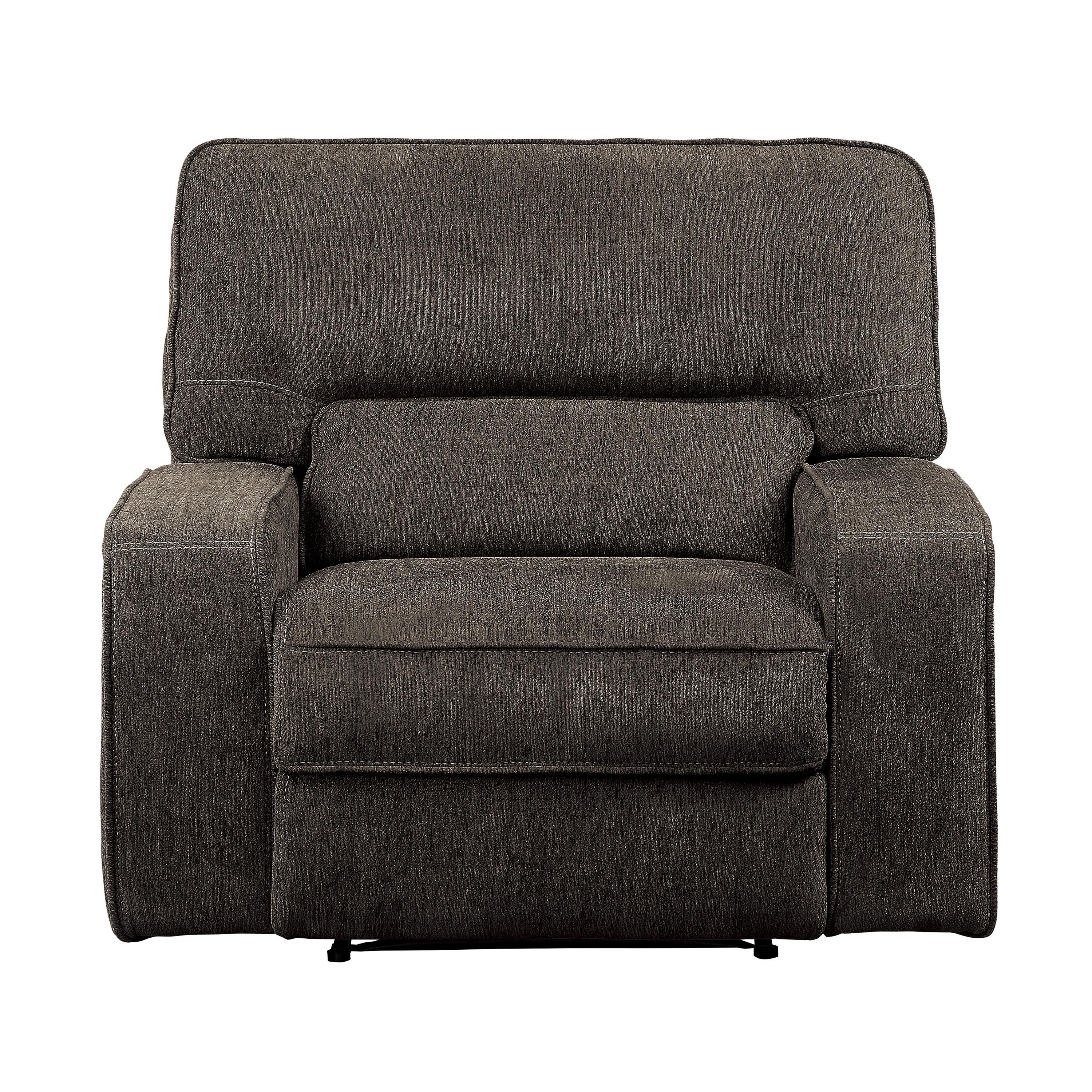 

    
Modern Chocolate Chenille Power Reclining Chair Homelegance 9849CH-1PWH Borneo
