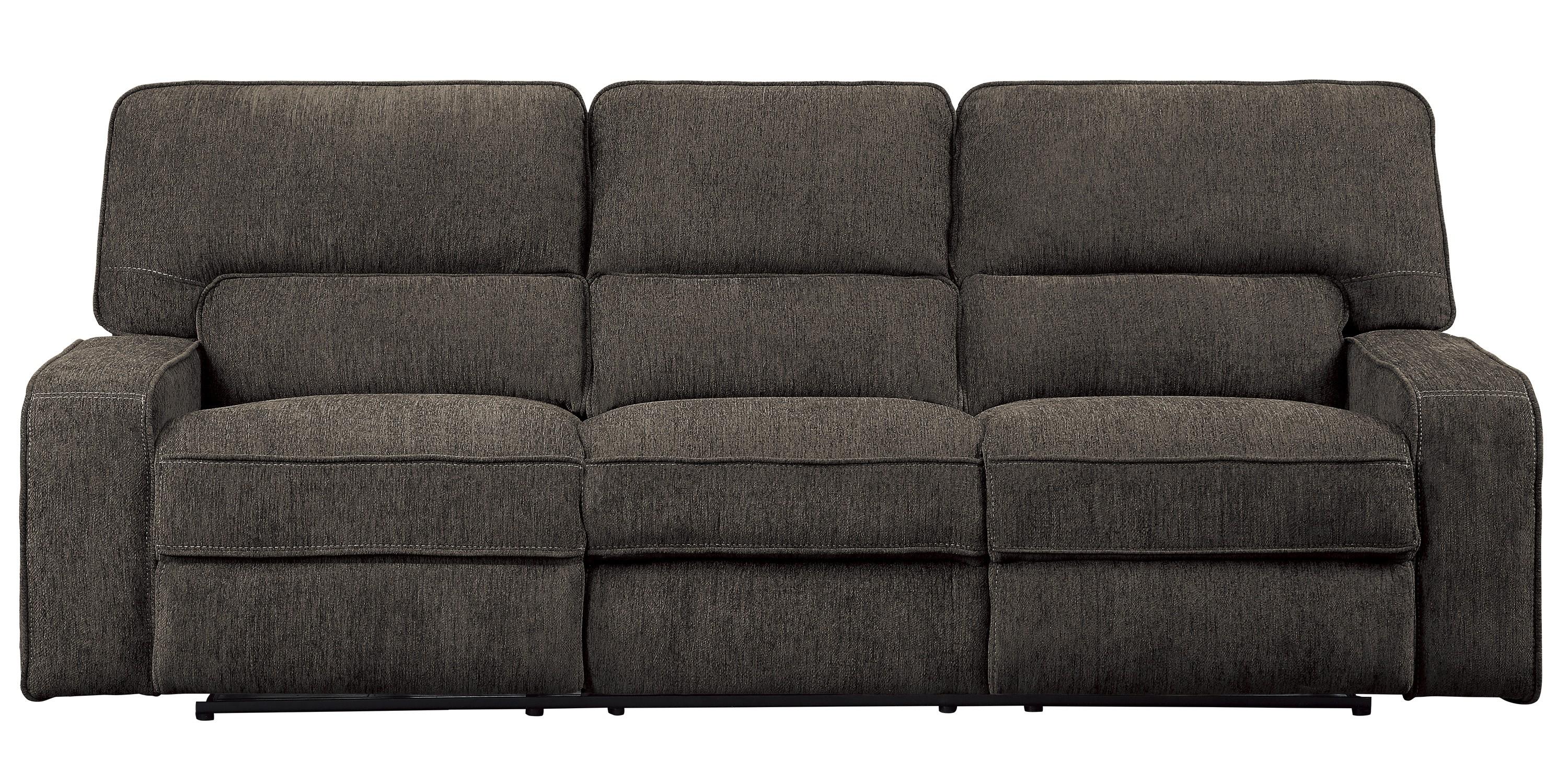 Modern Power Reclining Sofa 9849CH-3PWH Borneo 9849CH-3PWH in Chocolate Chenille