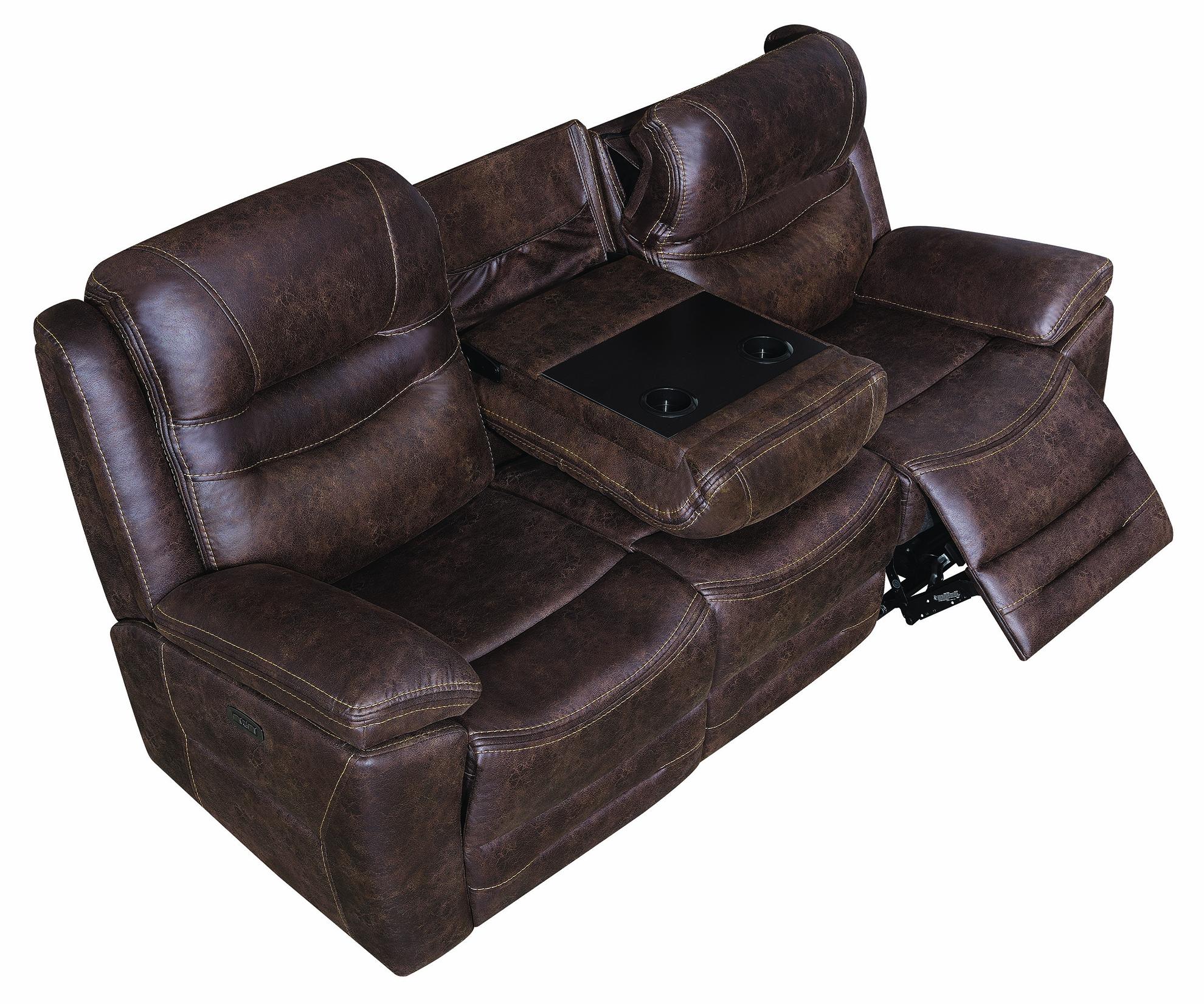 

    
603331PP-S2 Modern Chocolate Faux Suede Power Living Room Set 2pcs Coaster 603331PP-S2 Hemer
