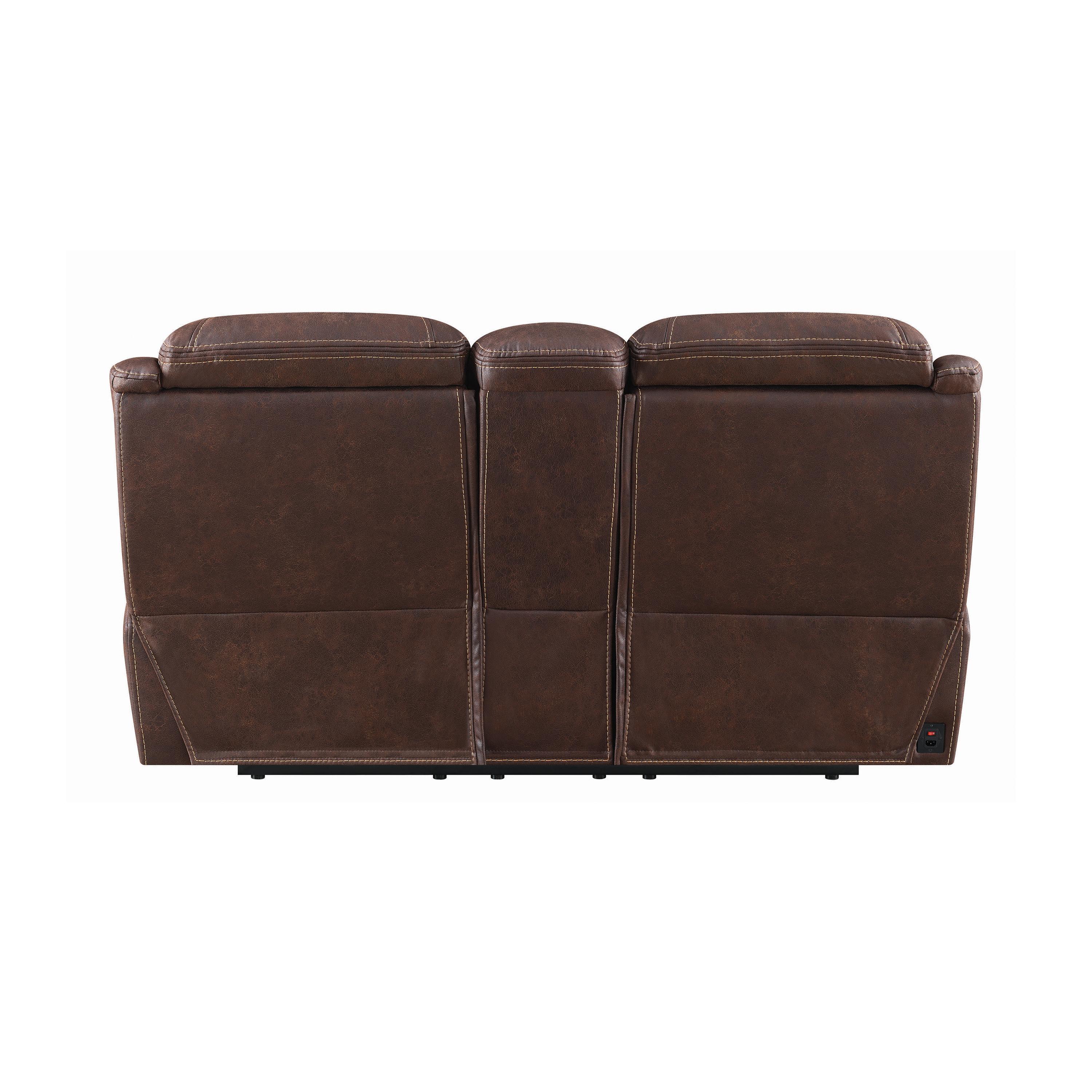 

                    
Buy Modern Chocolate Faux Suede Power Living Room Set 3pcs Coaster 603331PP-S3 Hemer
