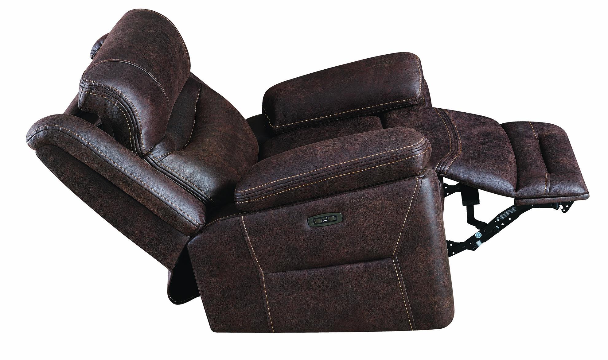 

                    
Coaster 603331PP-S3 Hemer Power Living Room Set Chocolate Faux Suede Purchase 

