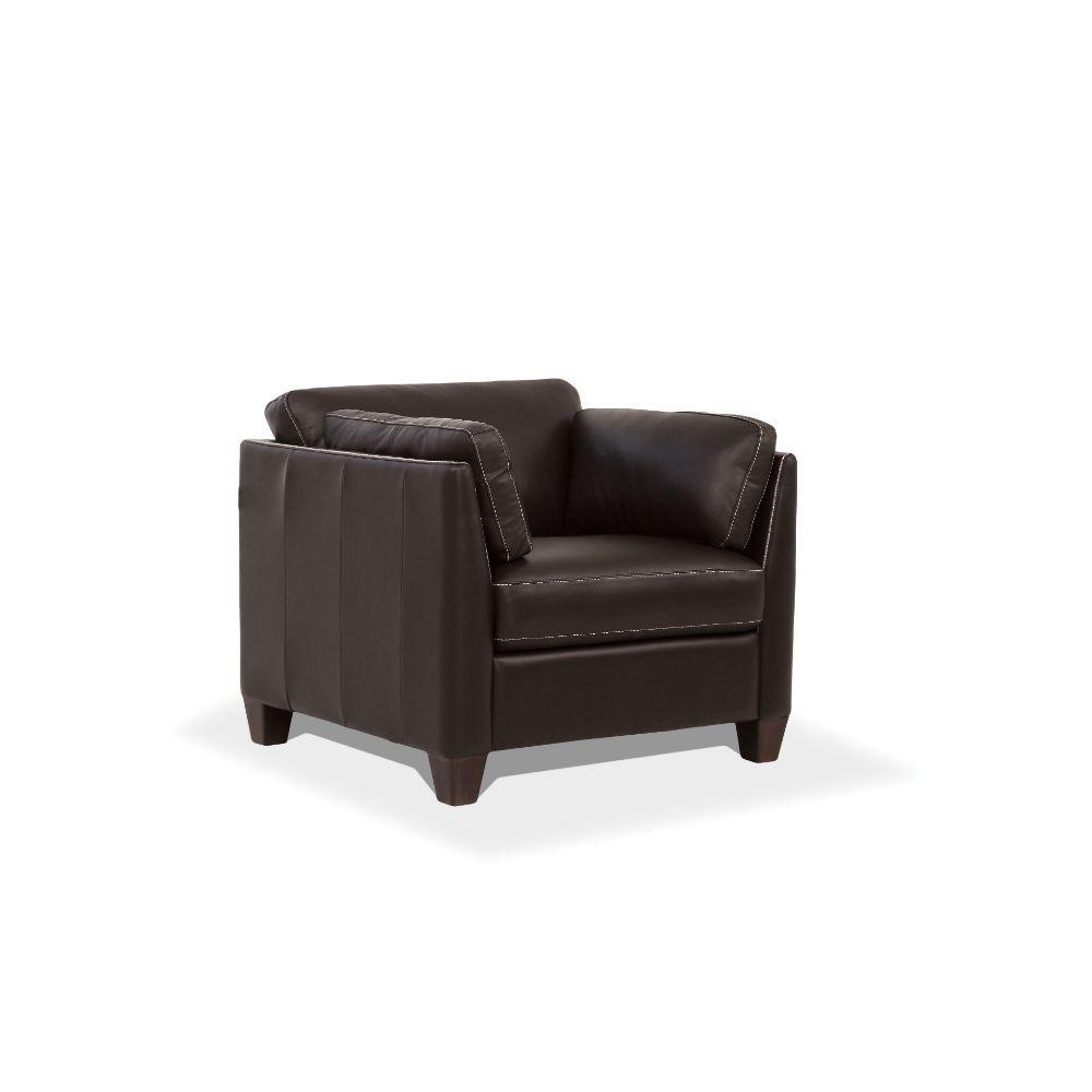 Modern, Transitional Chair Matias 55012 in Chocolate Leather