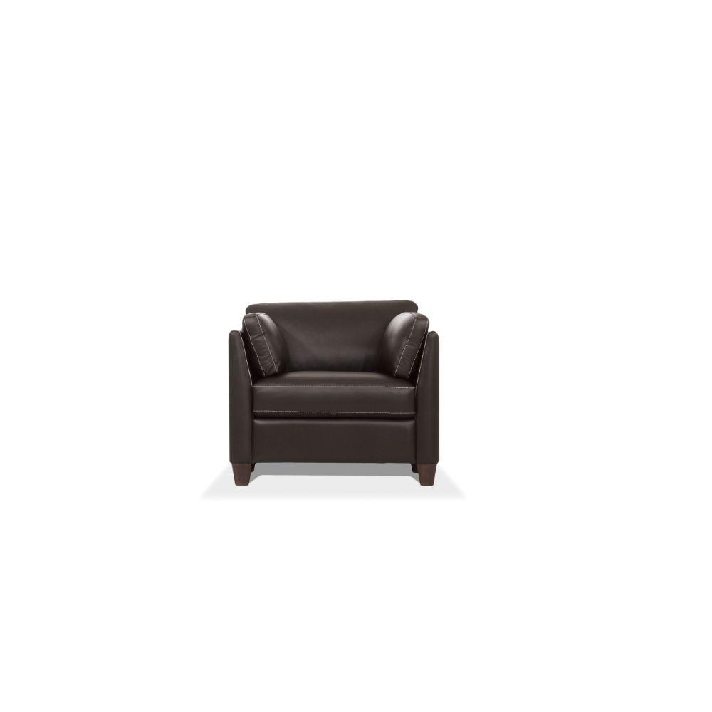 

    
55010-3pcs Modern Chocolate Leather Sofa + Loveseat + Chair by Acme Matias 55010-3pcs
