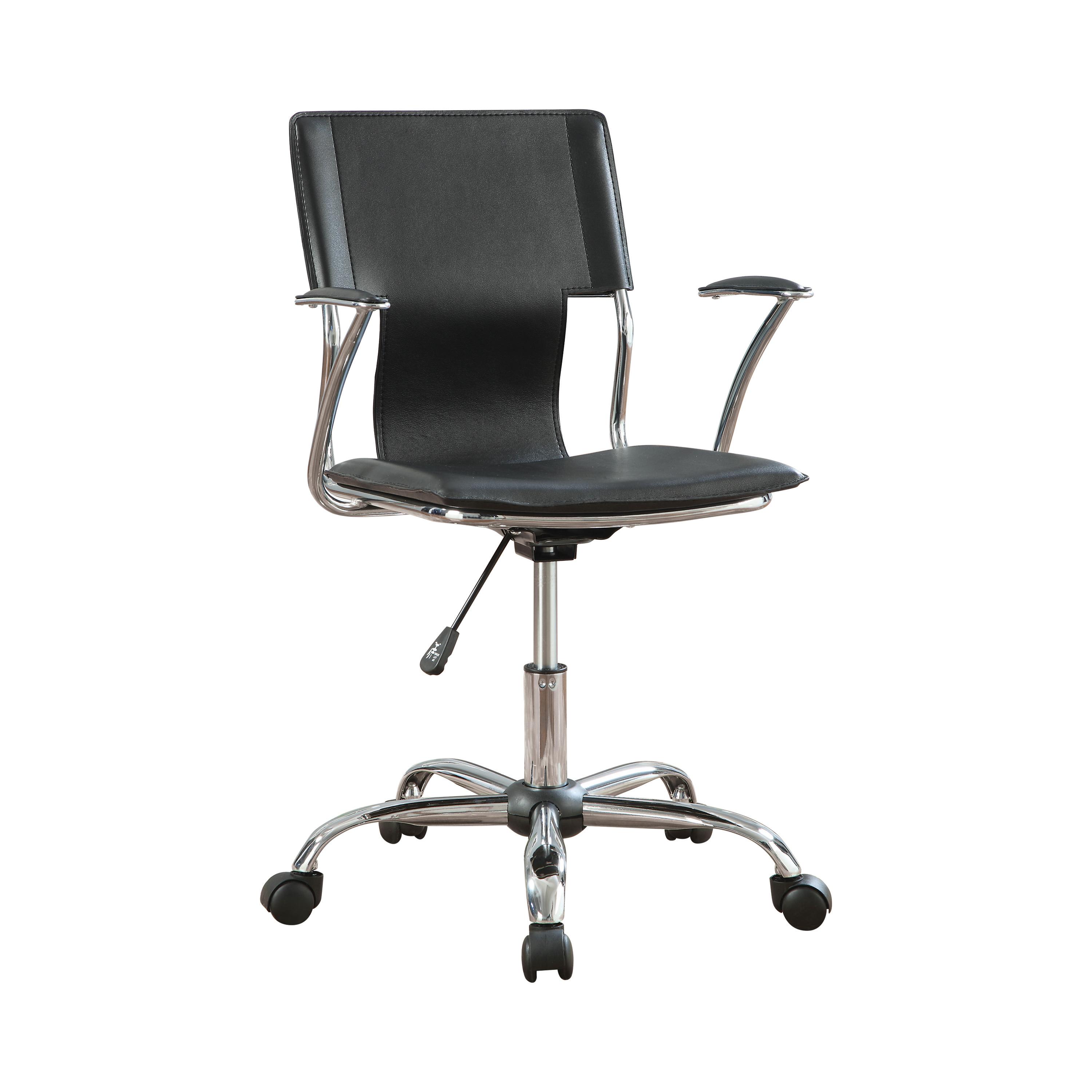 

    
Modern Chrome & Black Leatherette Office Chair Coaster 800207
