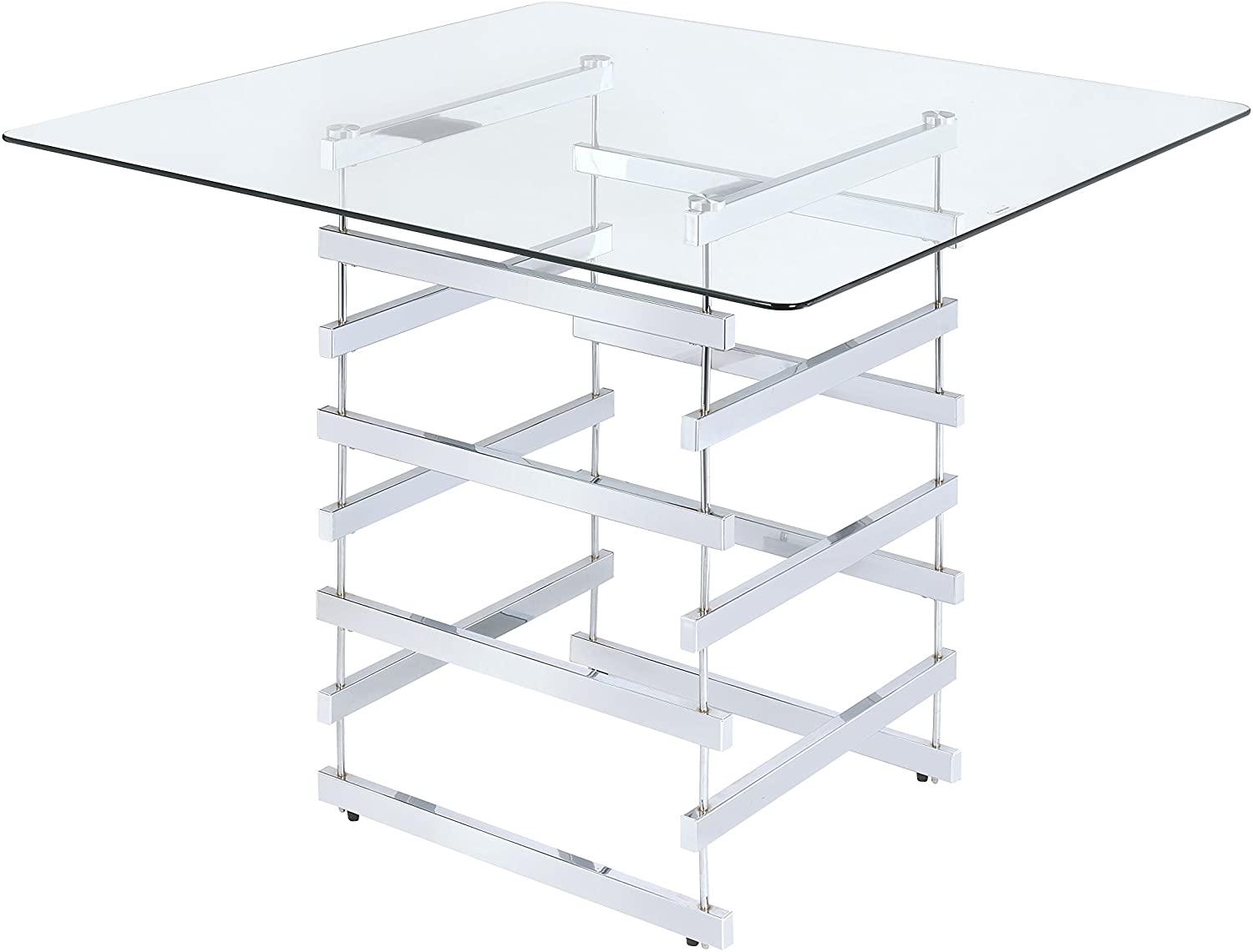 Modern Counter Height Table Nadie 72590 in Clear 
