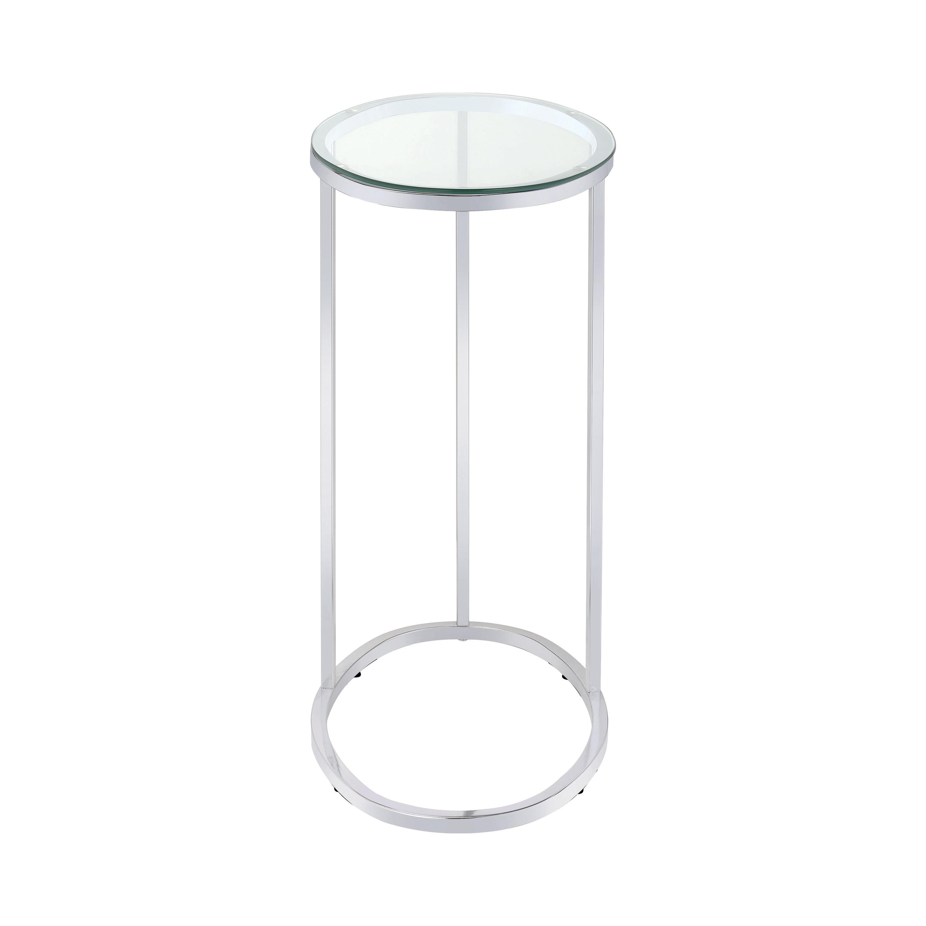 

    
Modern Chrome Metal & Tempered Glass Snack Table Coaster 902927
