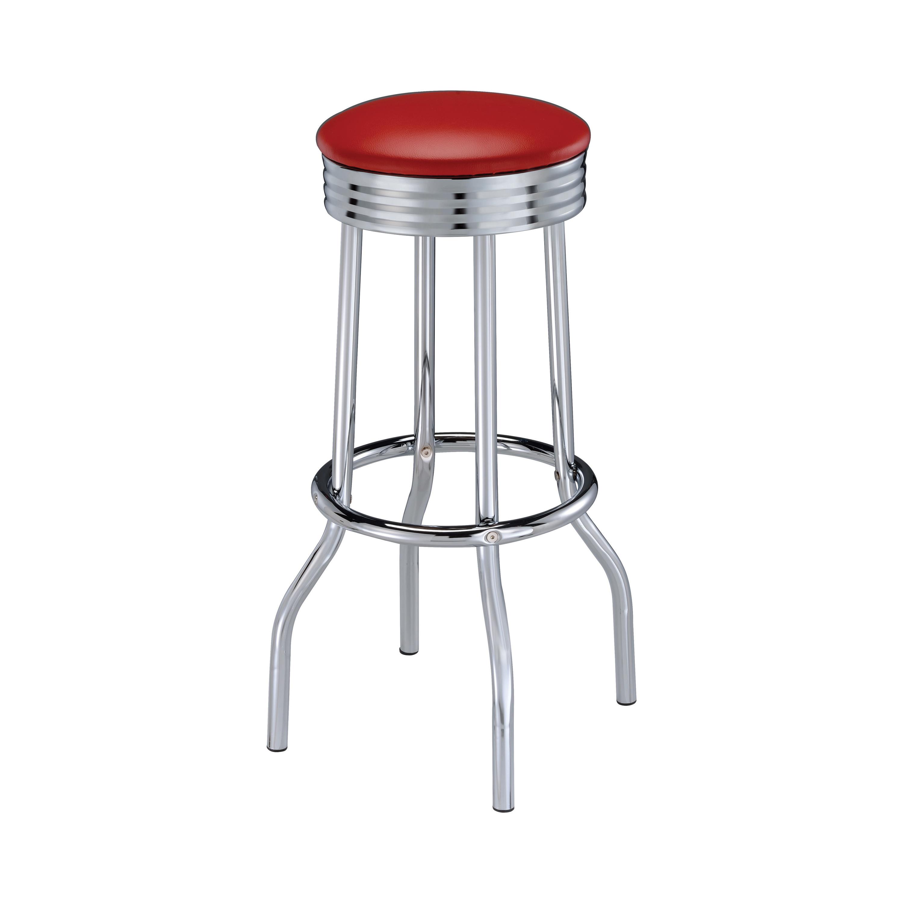 Modern Bar Stool Set 2299R 2299R in Red Leatherette