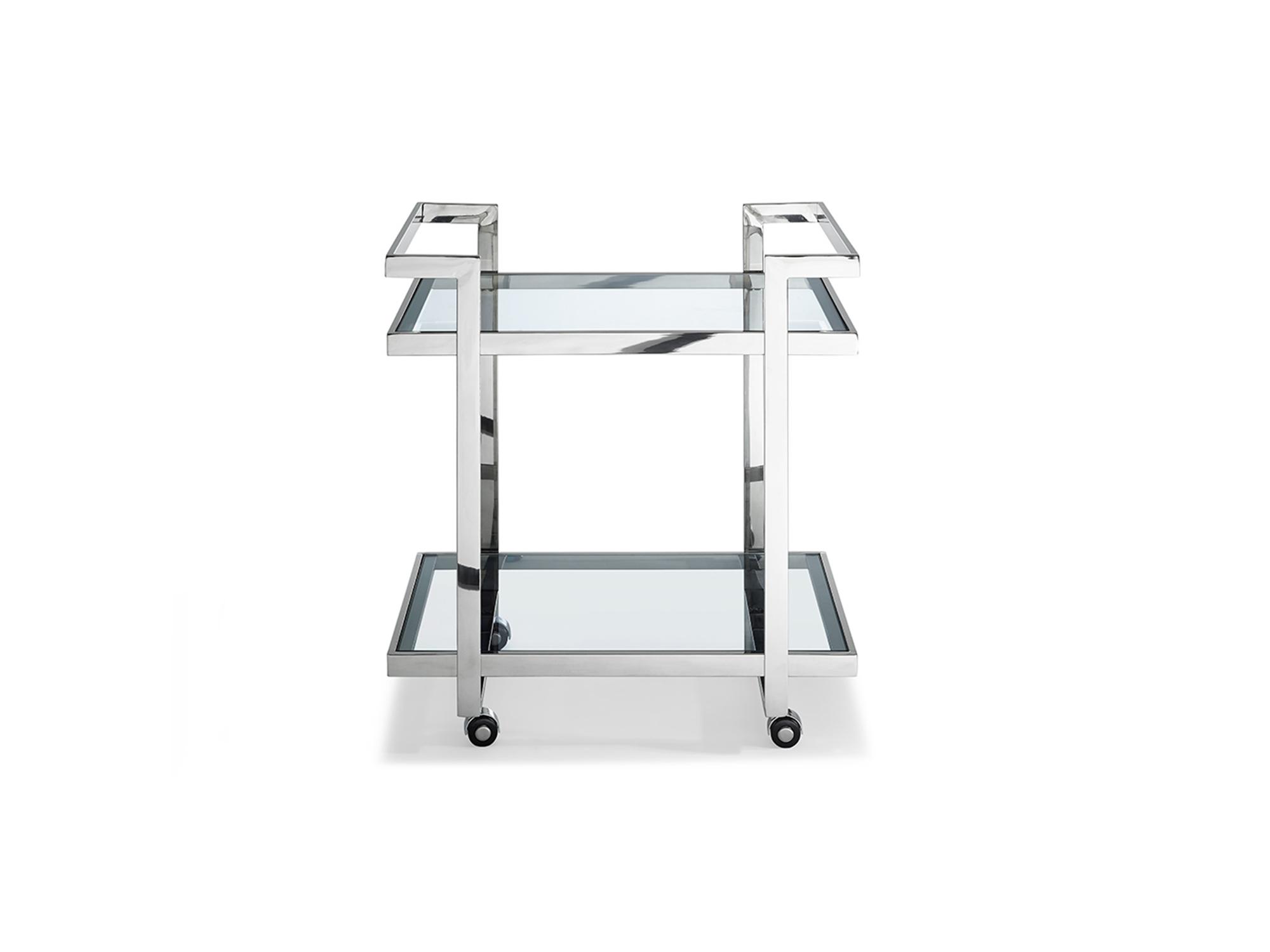 

    
Modern Chrome Stainless Steel & Clear Glass Side Table WhiteLine ST1383 Vegas
