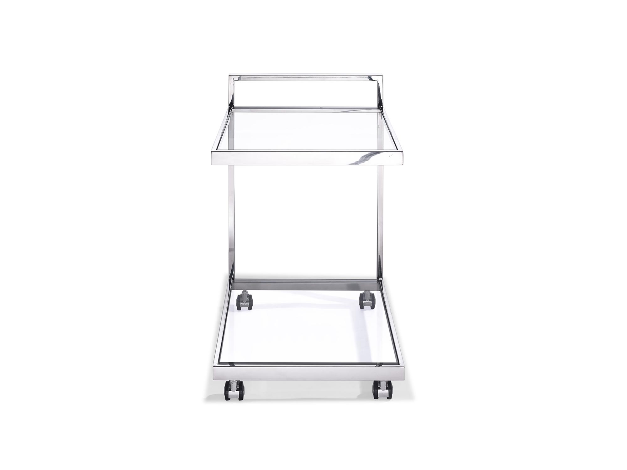 

    
Modern Chrome Stainless Steel & Clear Glass Side Table WhiteLine ST1386 Sandra
