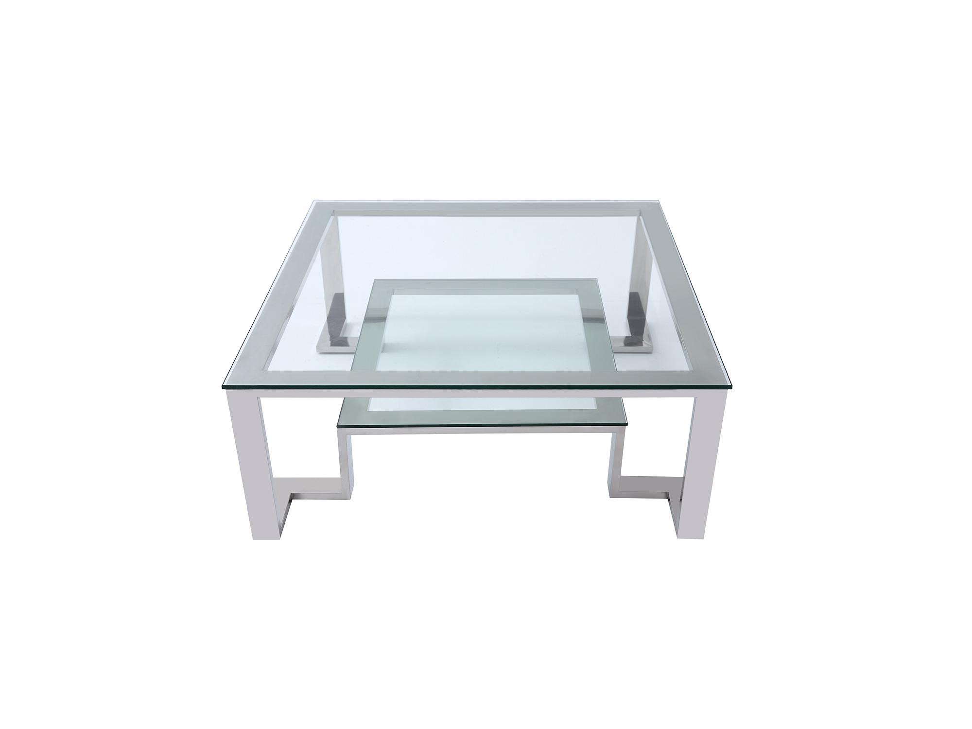 

    
Modern Chrome Stainless Steel & Glass Coffee Table WhiteLine CT1447 Fab
