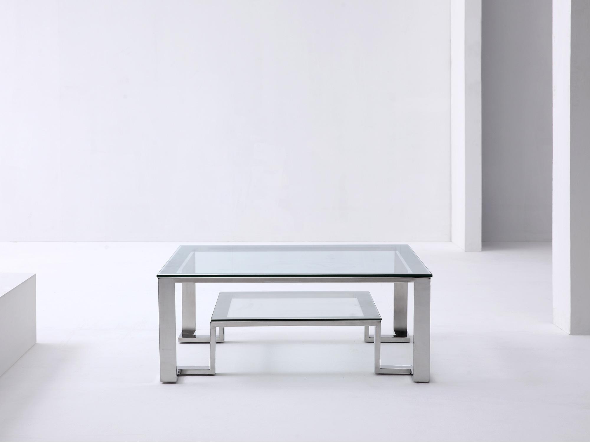 

    
Modern Chrome Stainless Steel & Glass Coffee Table WhiteLine CT1447 Fab
