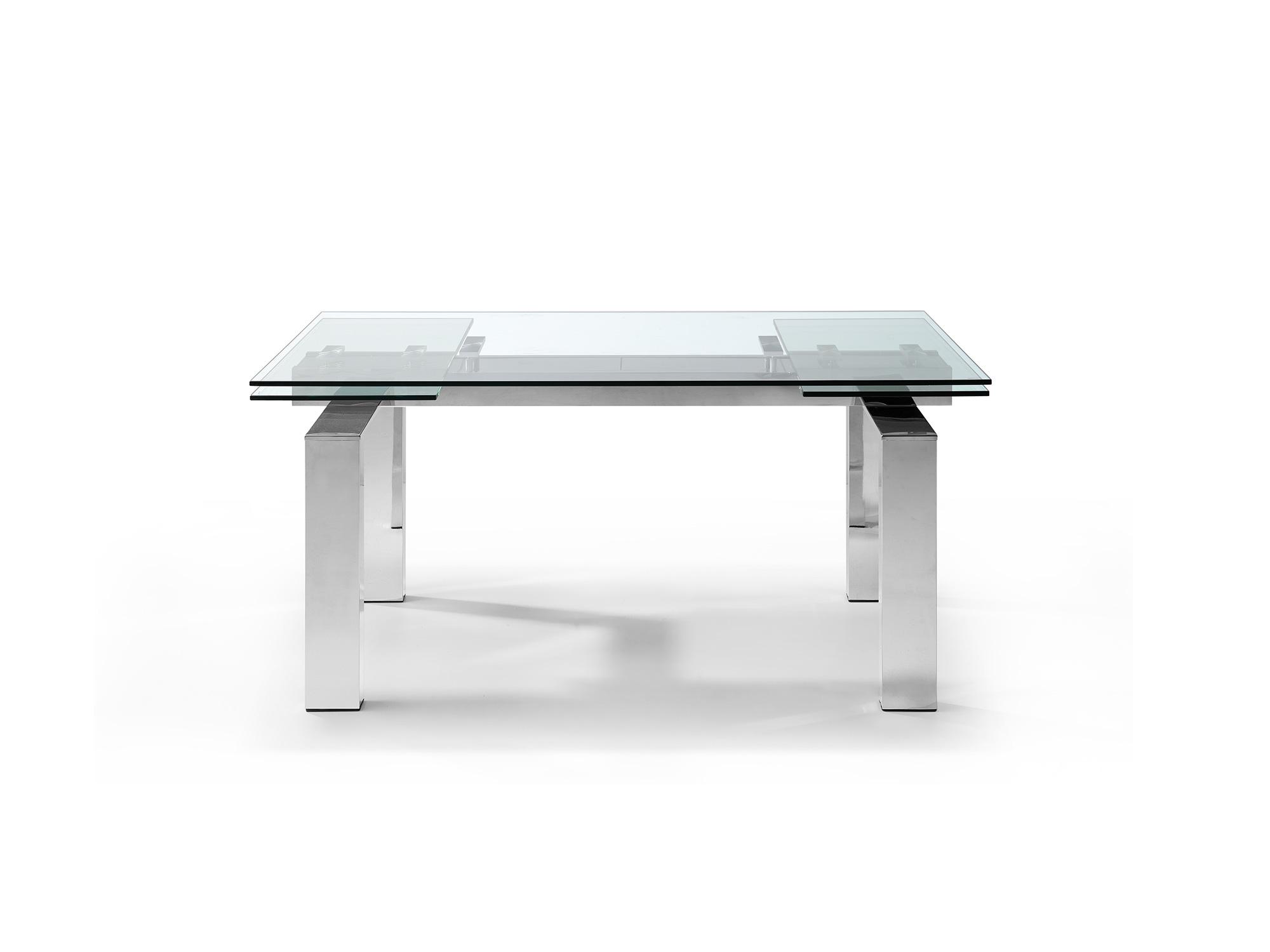 Modern Dining Table DT1234 Cuatro DT1234 in Chrome 