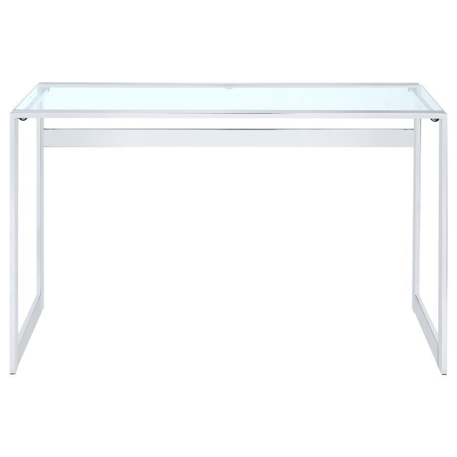 

    
Modern Chrome Tempered Glass Top Writing Desk Coaster 800746 Hartford
