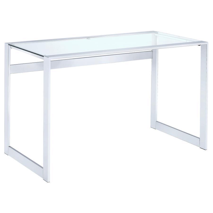 

    
Modern Chrome Tempered Glass Top Writing Desk Coaster 800746 Hartford
