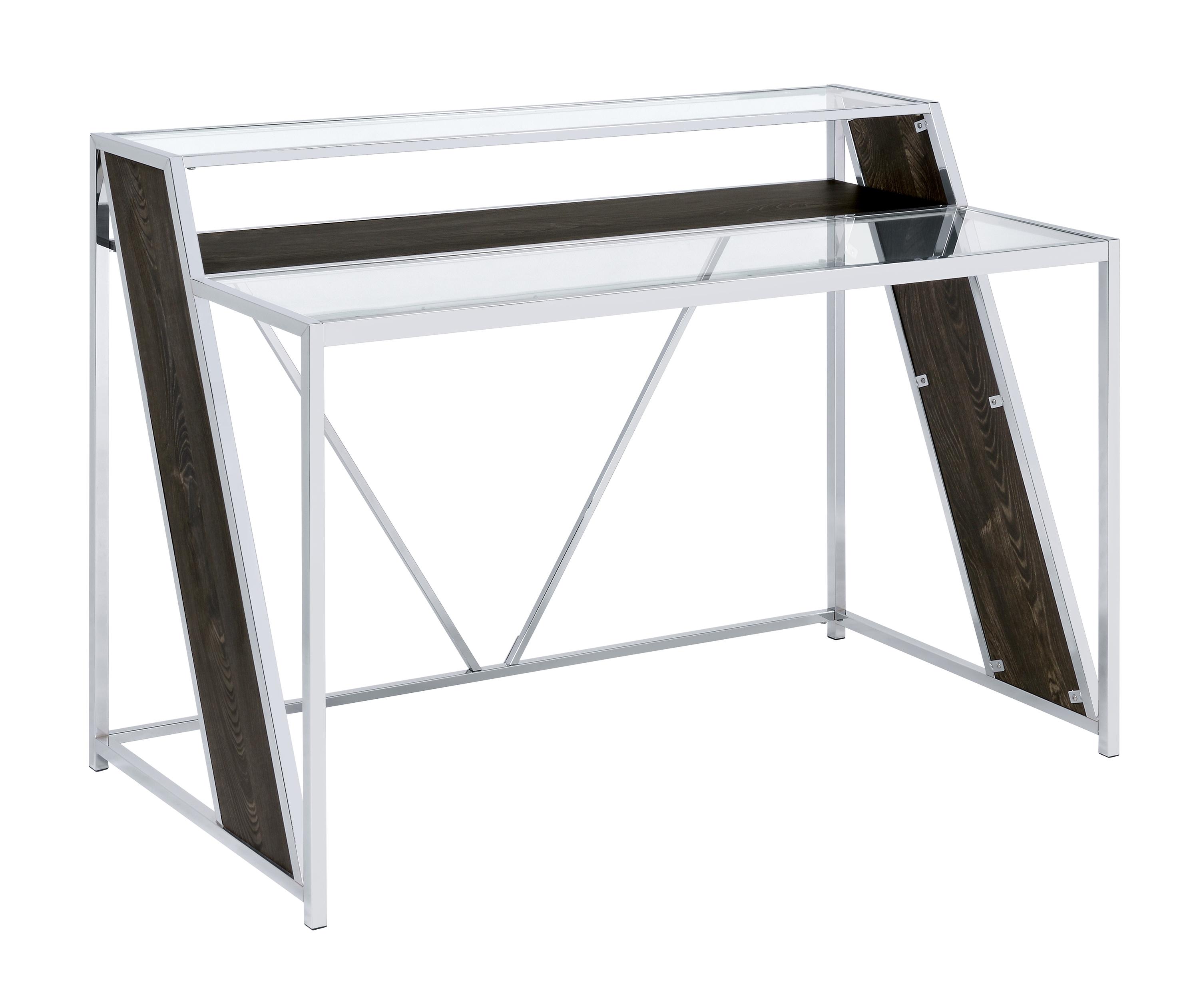

    
Modern Chrome Tempered Glass Top Writing Desk Coaster 805541 Alamosa
