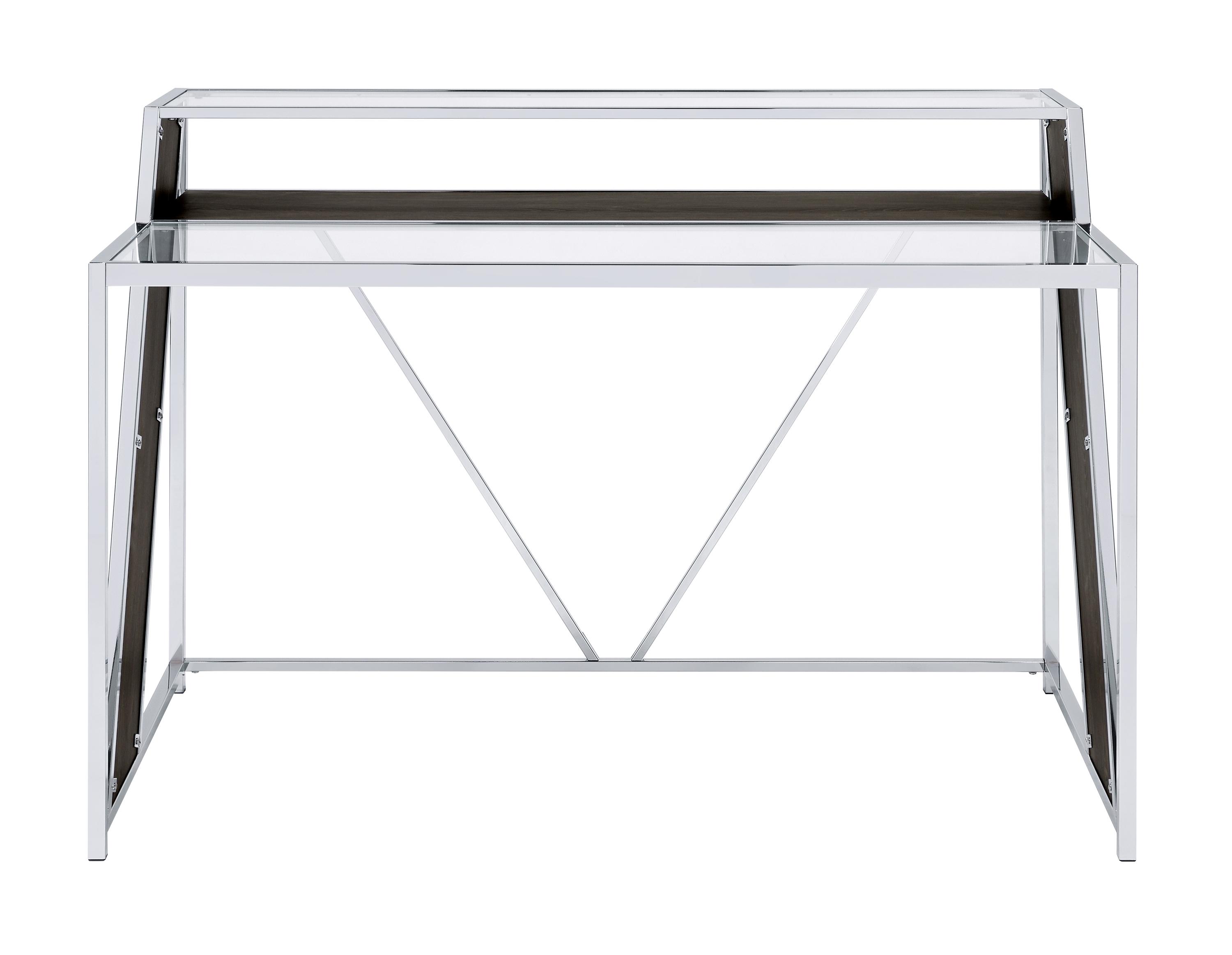 

    
Modern Chrome Tempered Glass Writing Desk Set 2pcs Coaster 805541-S2 Alamosa
