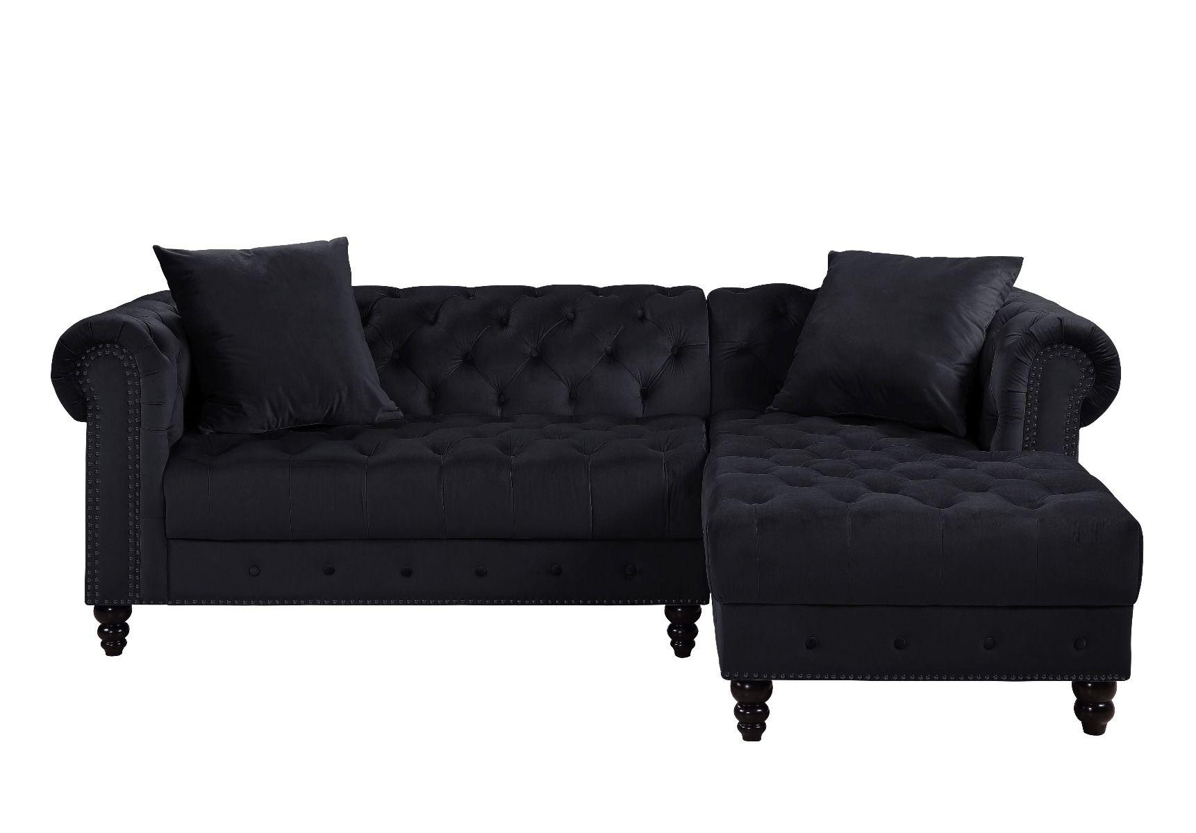 

    
Acme Furniture Adnelis Sectional Sofa Black 57320-2pcs

