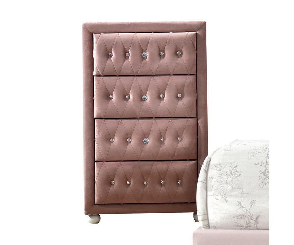 

                    
Buy Modern & Classic Pink Fabric Twin Bedroom Set by Acme Reggie 30820T-6pcs
