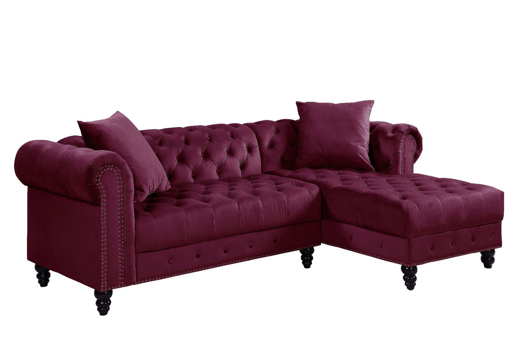 

    
Modern & Classic Red Velvet Sectional Sofa by Acme Adnelis 55500-3pcs

