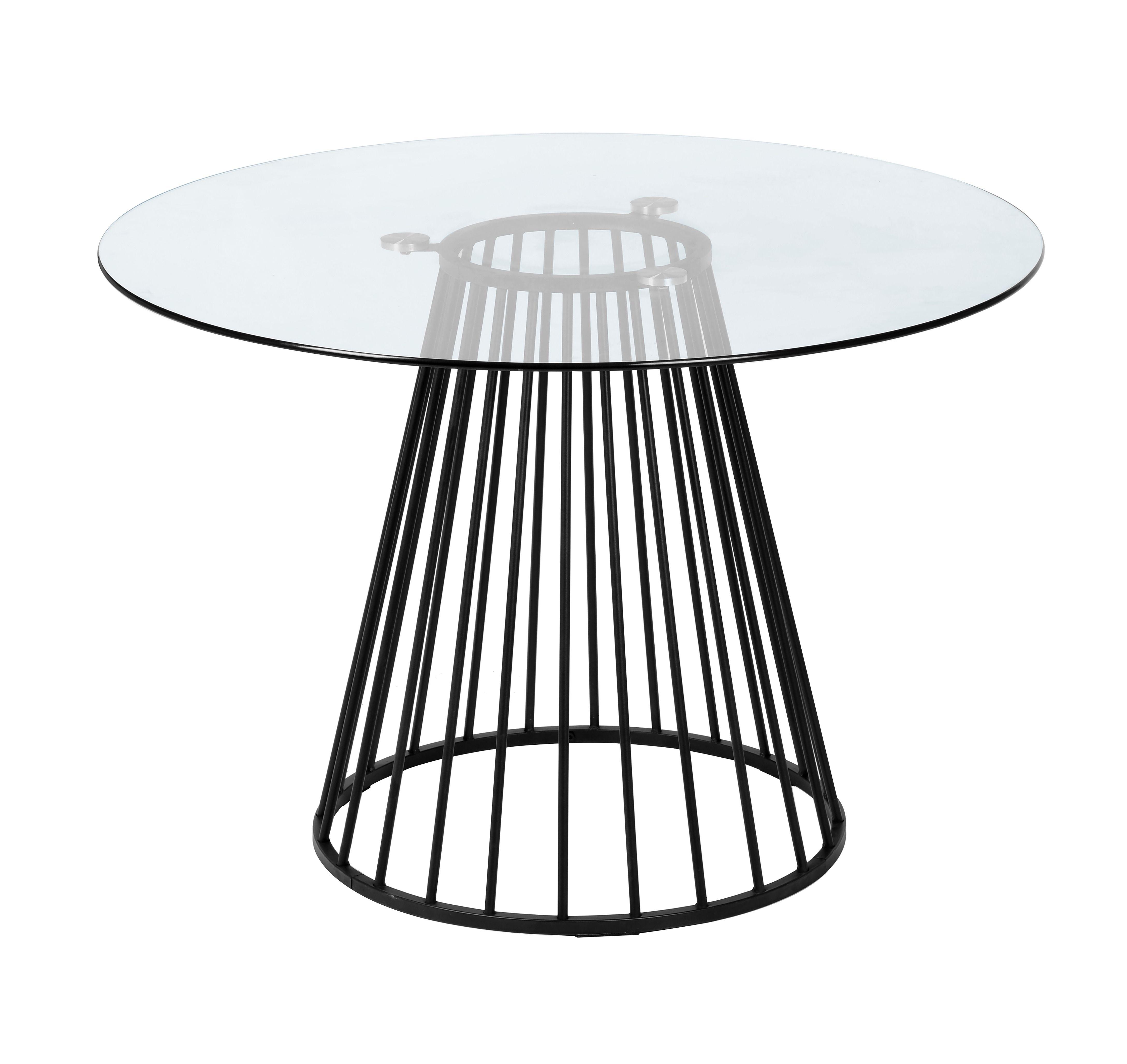 Contemporary, Modern Dining Table Holly VGFH-257012-CB-DT in Clear, Black 